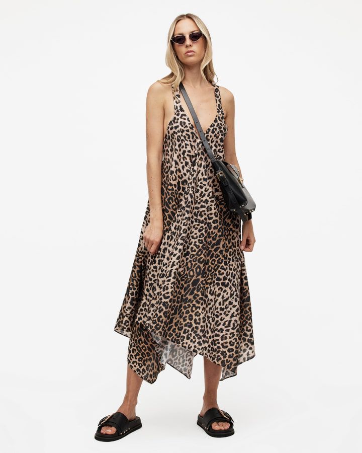 Shop the Lil Leopard Print Asymmetric Maxi Dress.