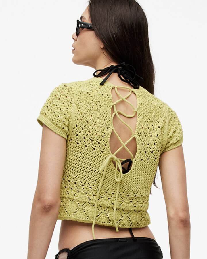 Shop Briar Crochet Knitted Slim Fit Top.