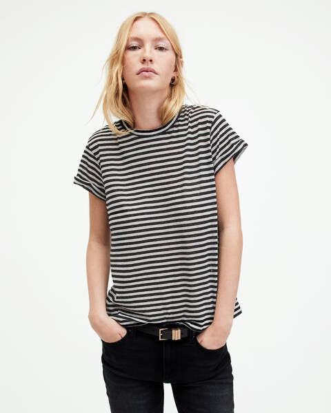 Boxy Embroidered T-shirt - Black - Ladies