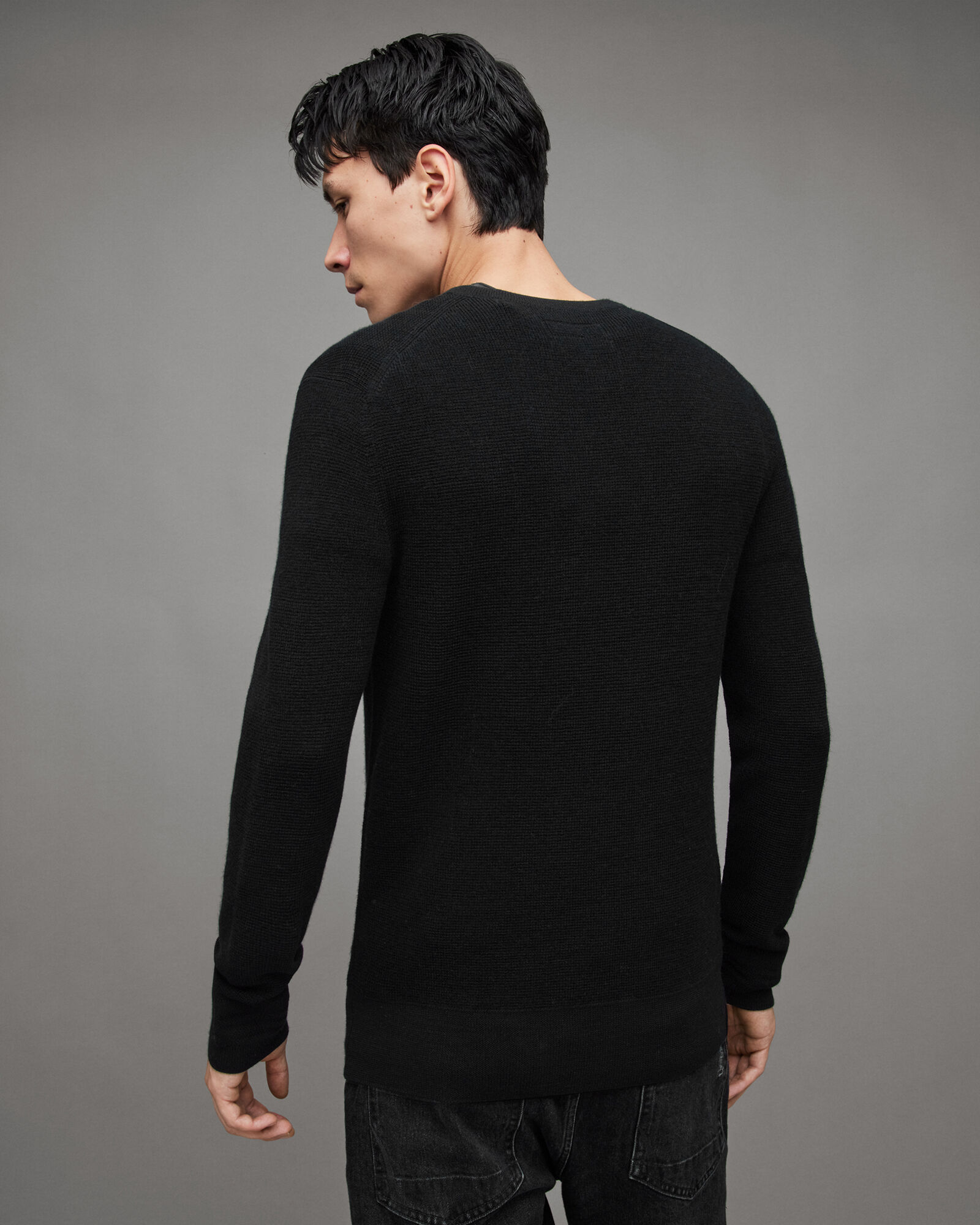 Ivar Merino Crew Jumper Black | ALLSAINTS