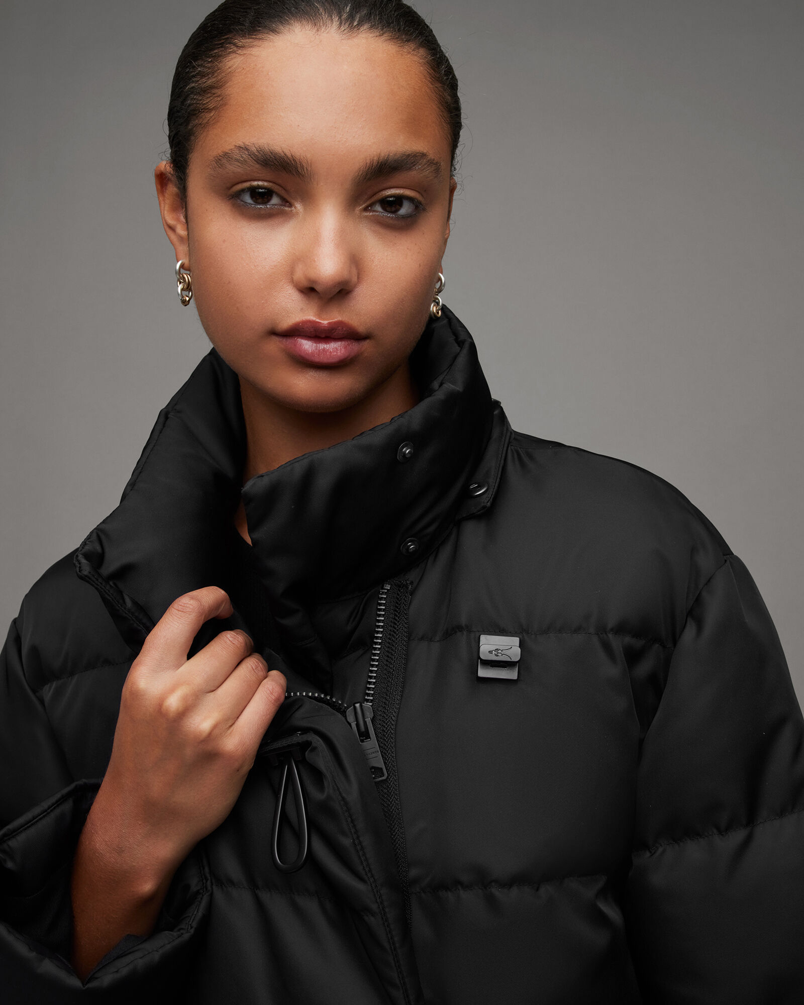 Zavetti Canada Womens Alora Longline Puffer Jacket, BLACK