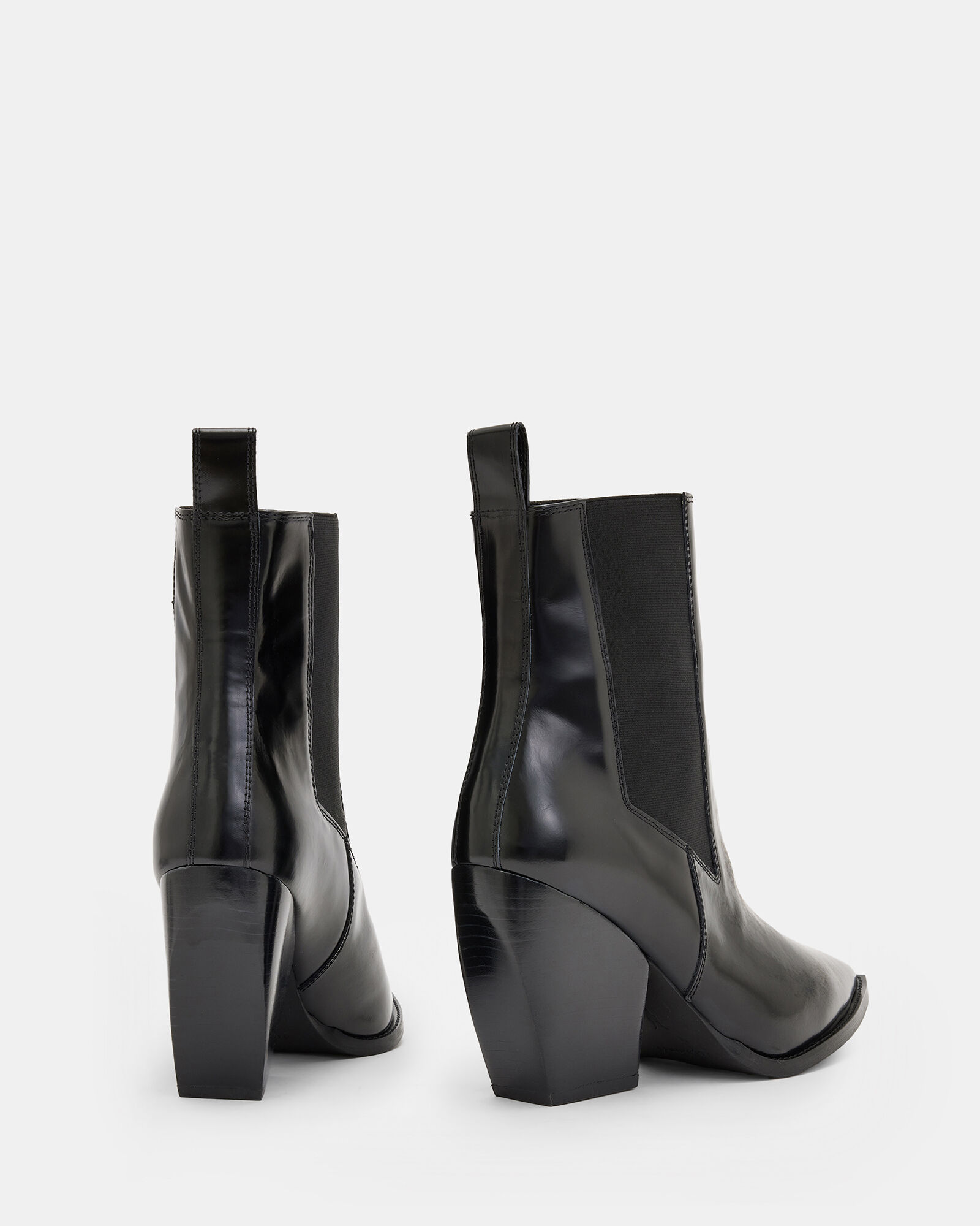 Ria Pointed Leather Heeled Boots