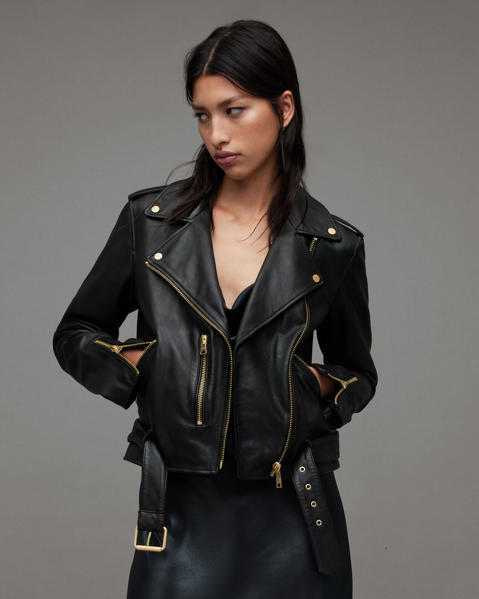 Women's Balfern Biker Jacket in Leather & Suede | ALLSAINTS