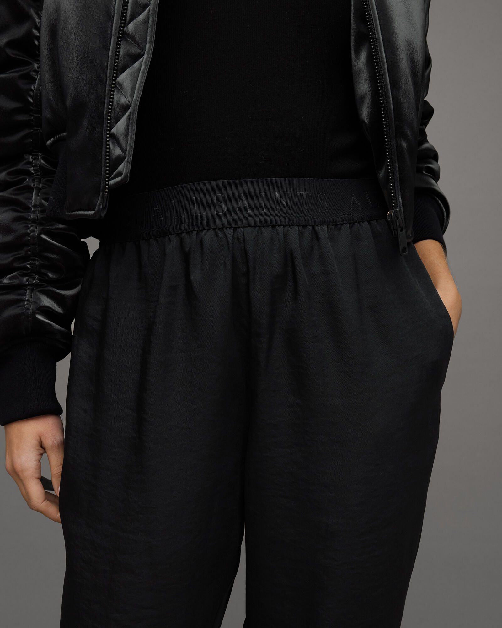 Nala Mid-Rise Tapered Trousers Black | ALLSAINTS