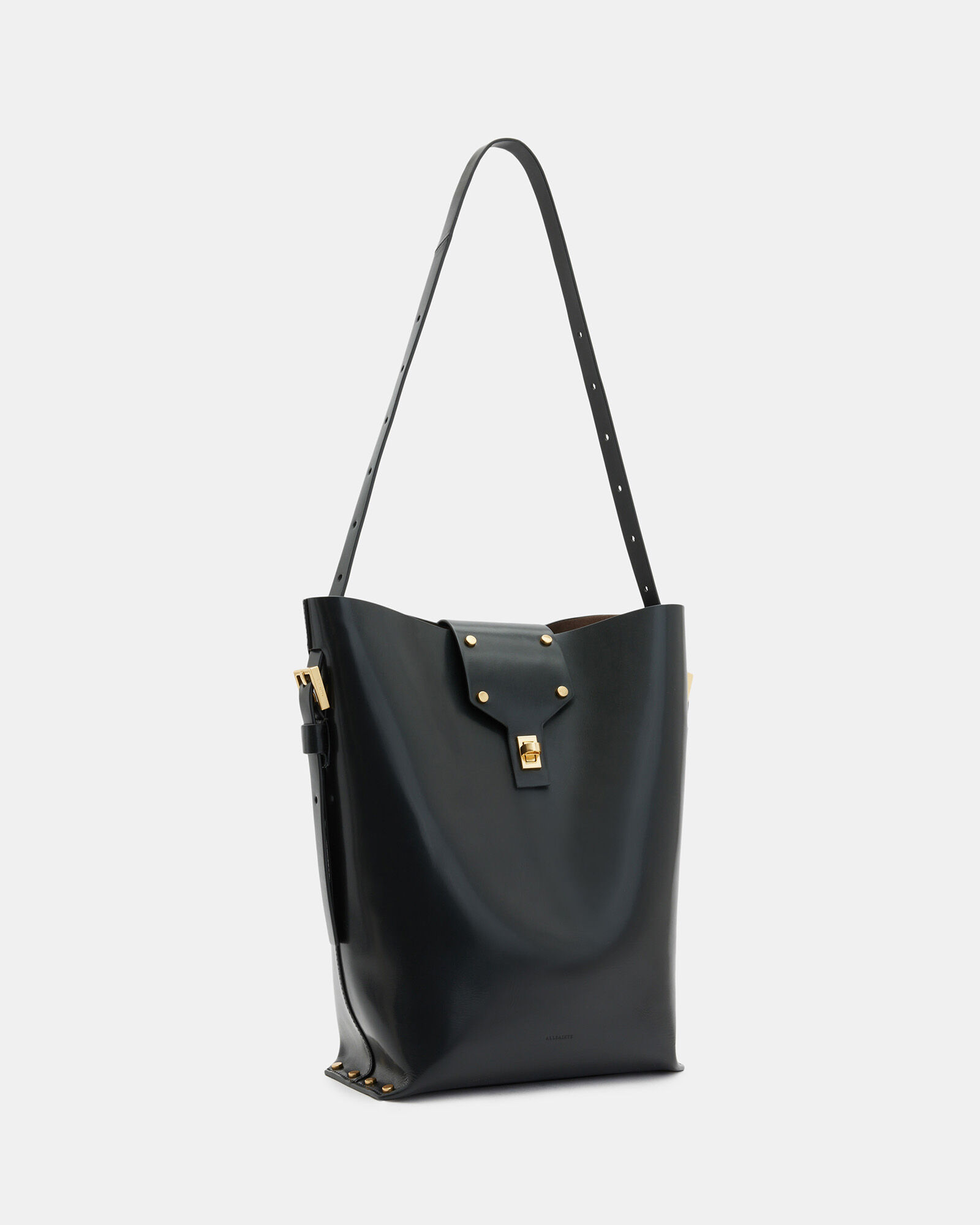 Miro Adjustable Leather Shoulder Bag Black | ALLSAINTS