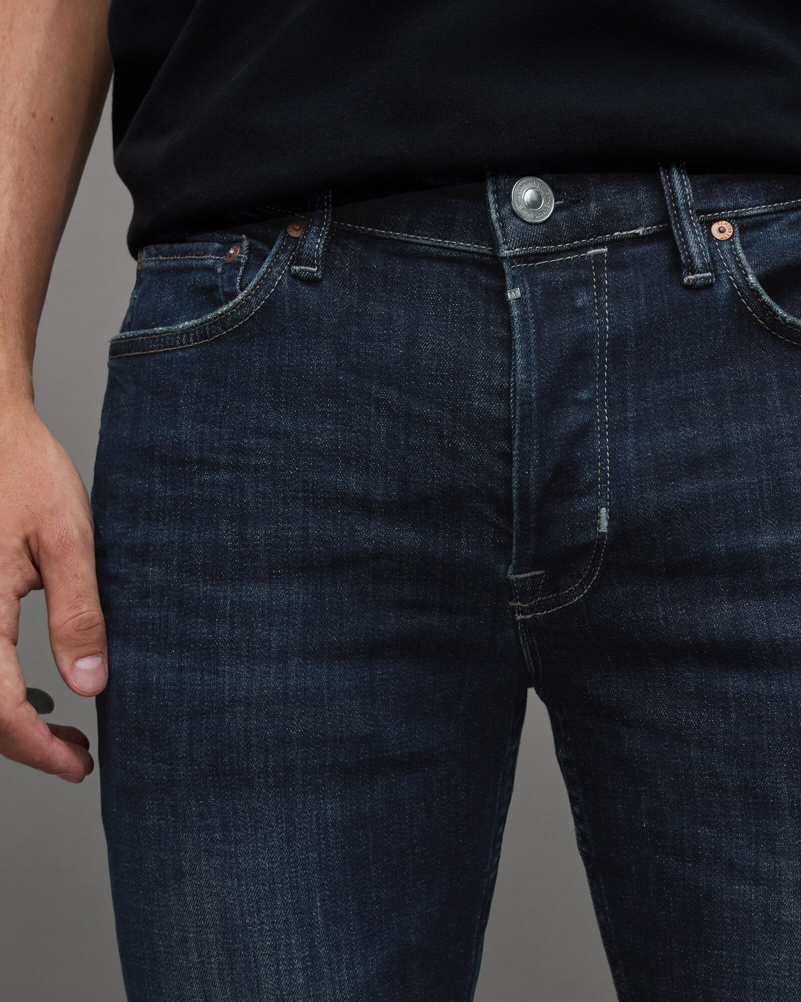 Rex Slim Fit Soft Stretch Denim Jeans Indigo | ALLSAINTS Canada
