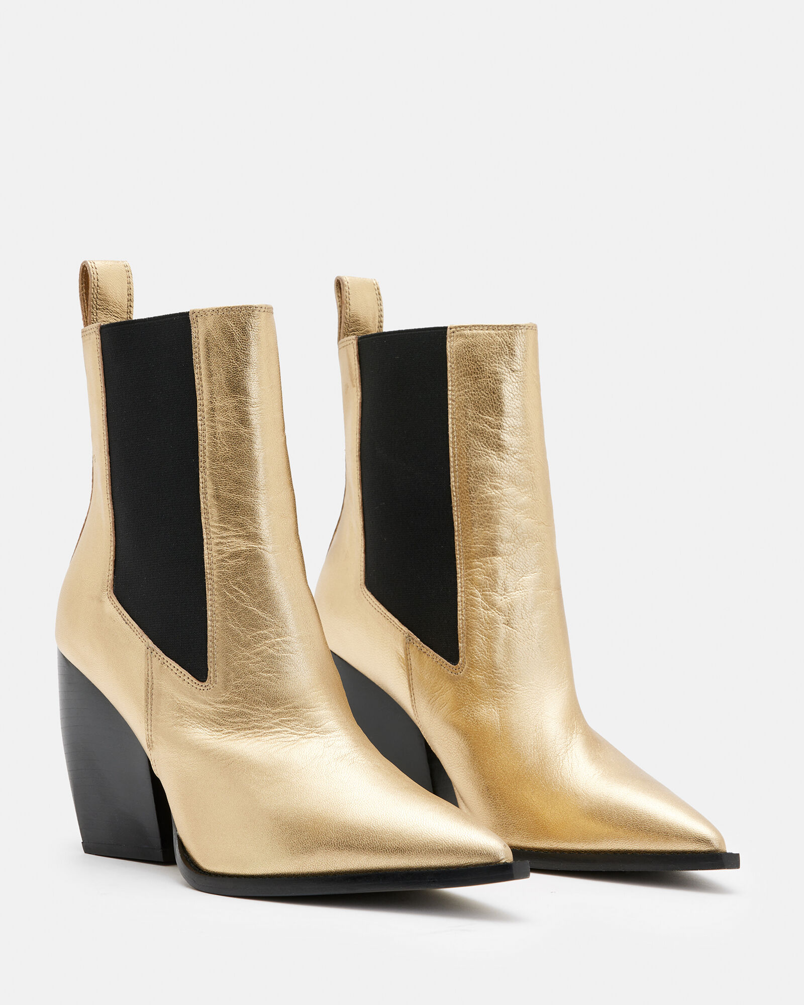 Ria Gold Metallic Leather Boots