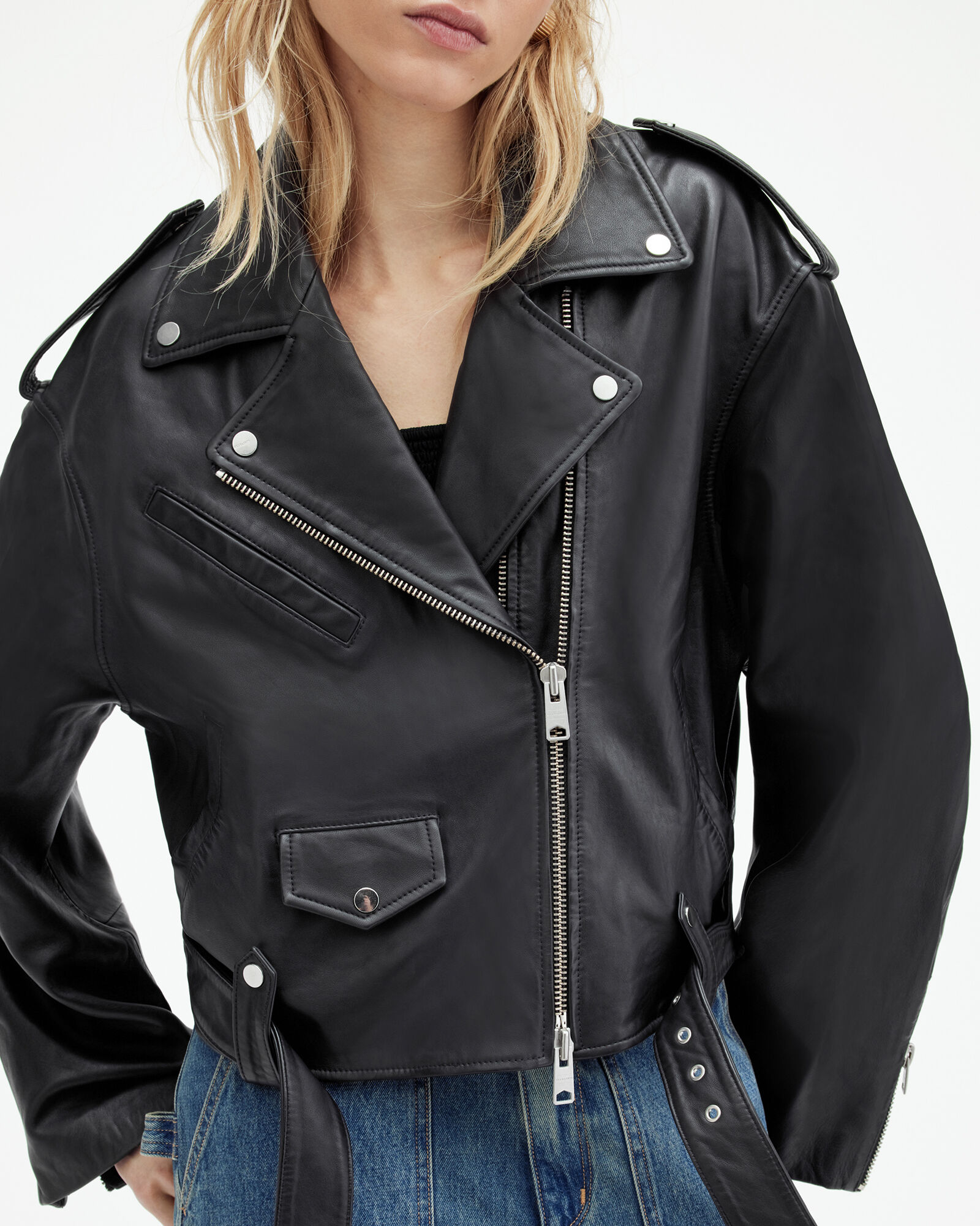 DEADWOOD Tyra belted leather jacket | THE OUTNET
