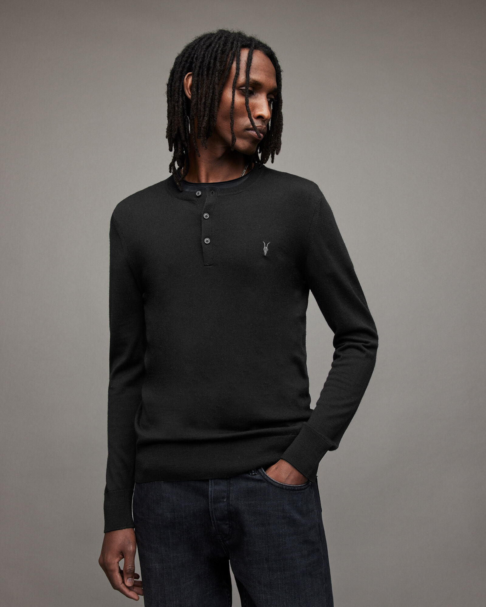 black full sleeve henley t shirts