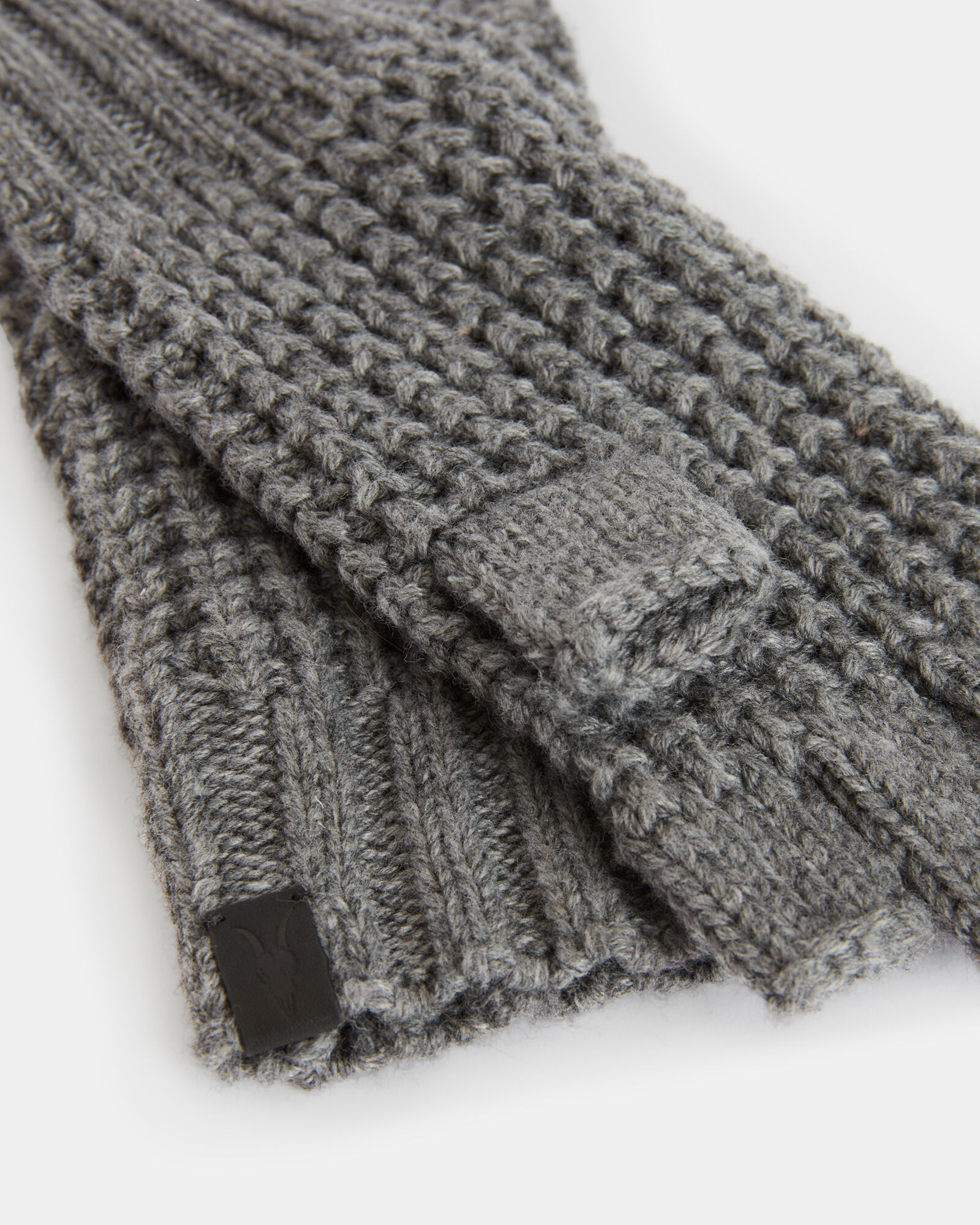 Nevada Ribbed Fingerless Gloves Grey Marl | ALLSAINTS