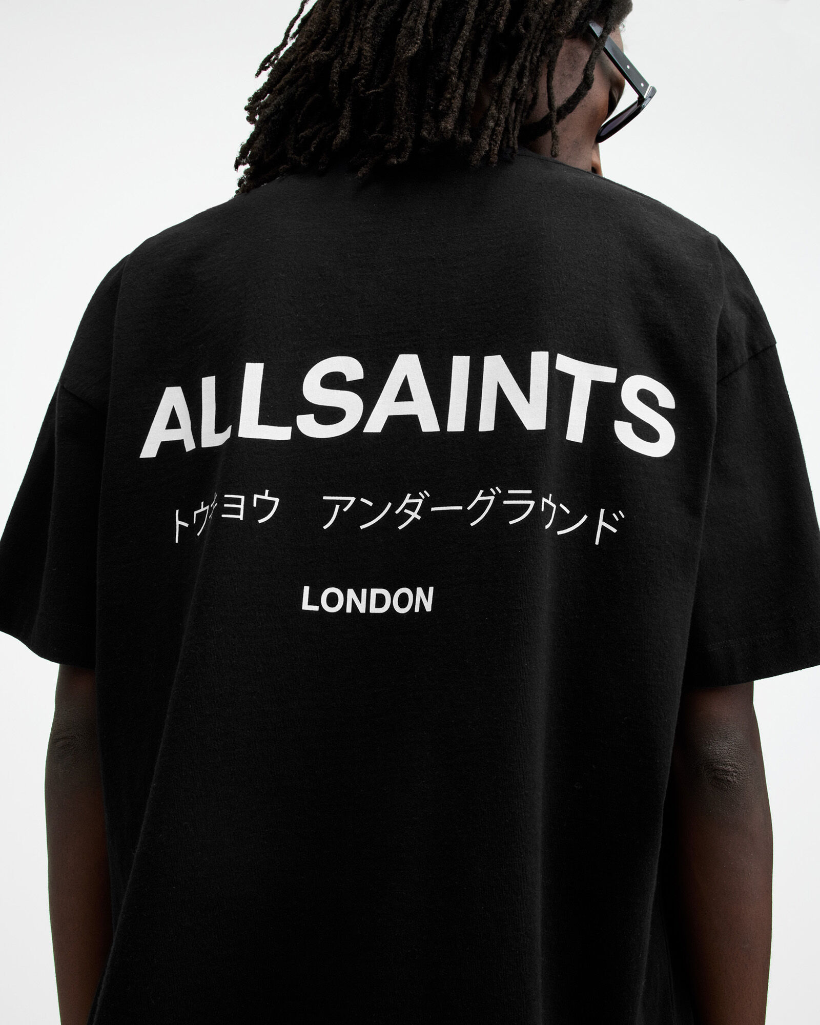 Underground Oversized Crew Neck T-Shirt Jet Black | ALLSAINTS