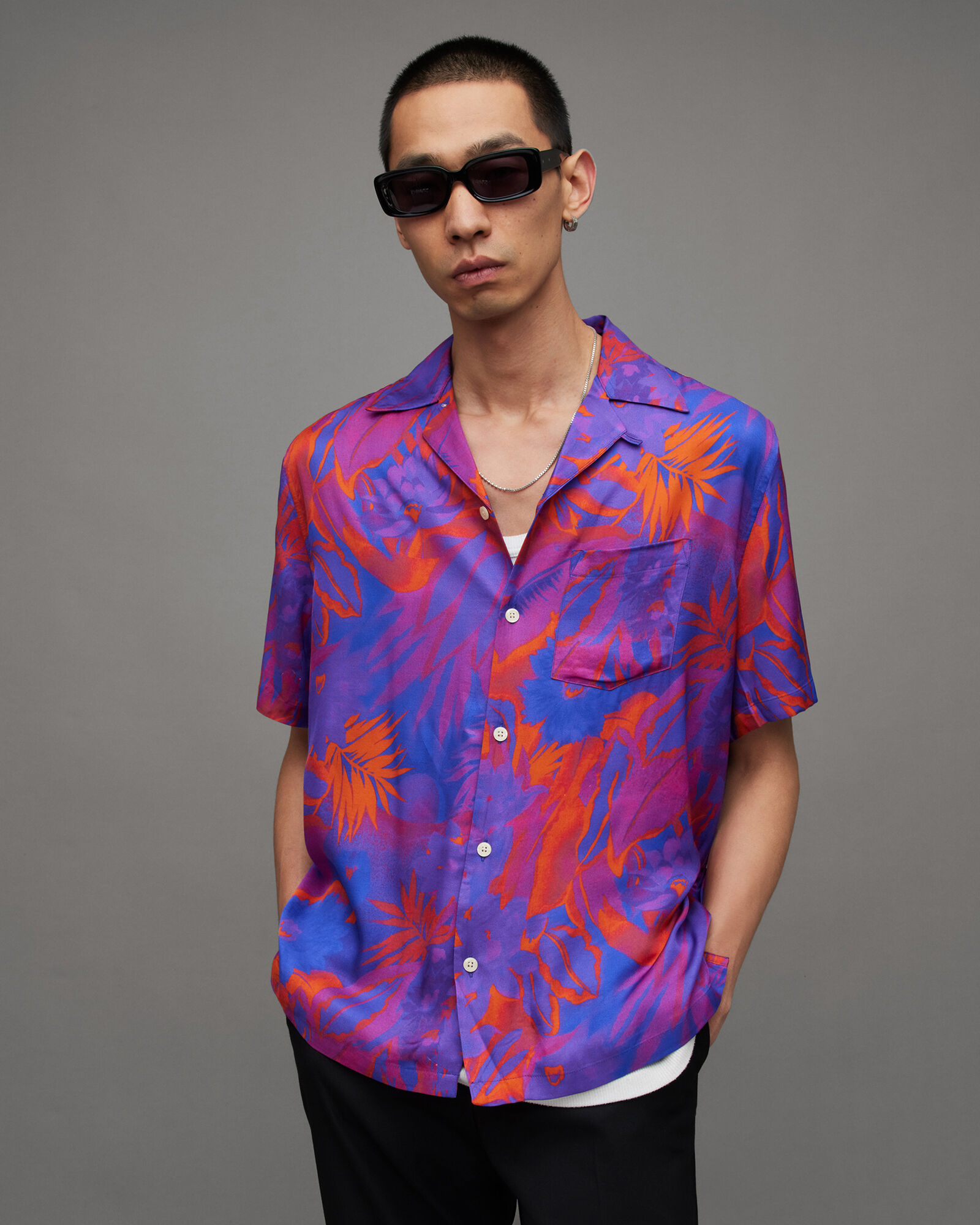 Gozo Tropical Print Relaxed Fit Shirt