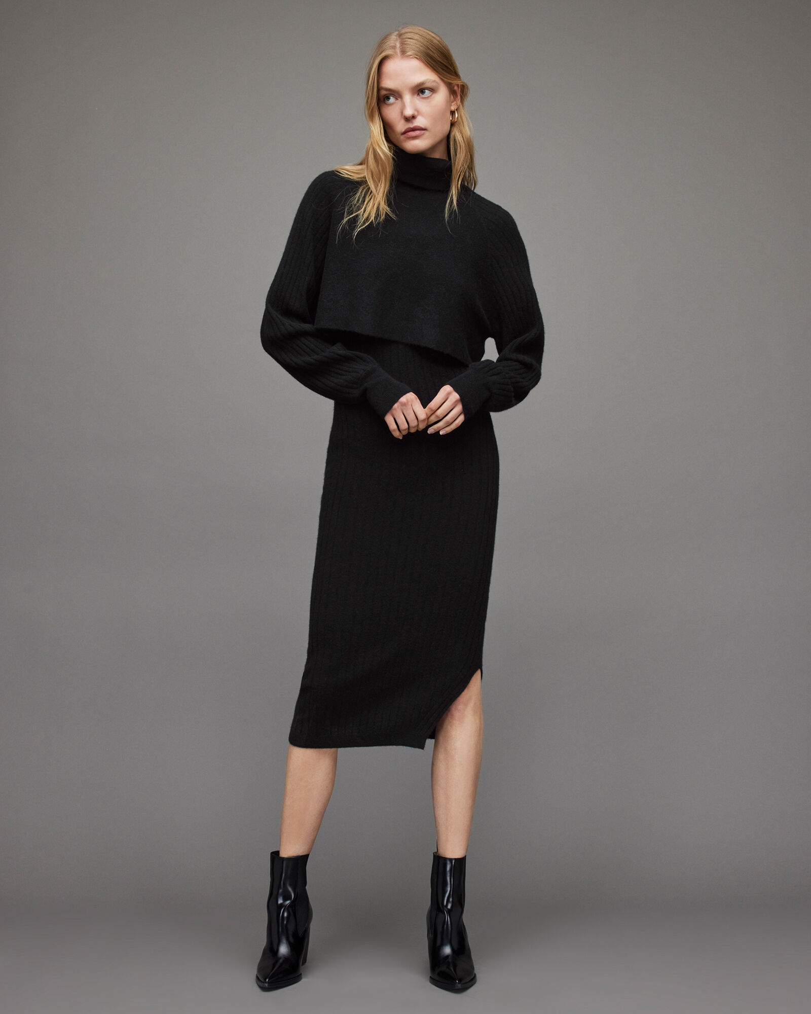 Margot 2-In-1 Dress Black | ALLSAINTS
