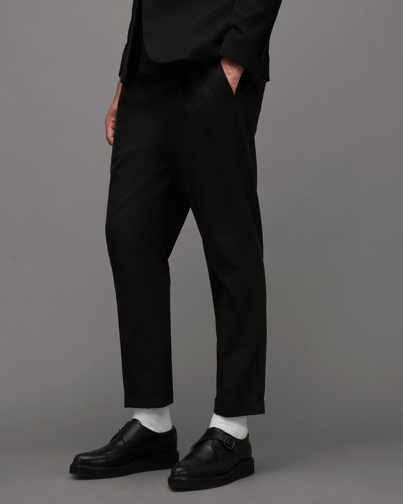Kiels MidRise Slim Fit Cropped Trousers Black  ALLSAINTS