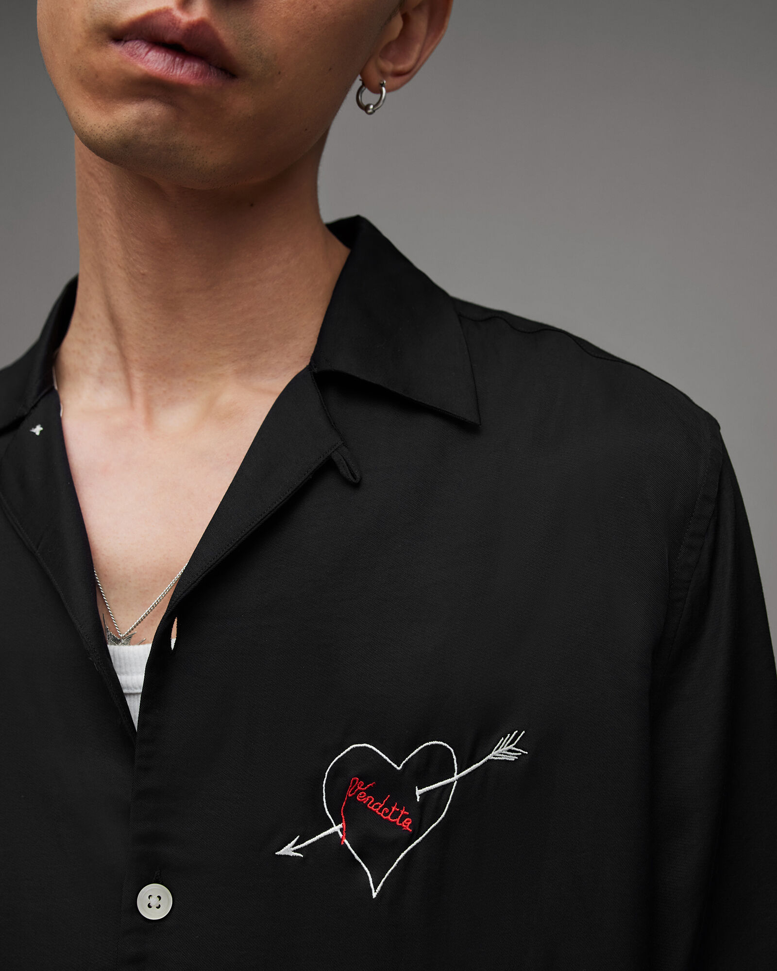 Vendetta Embroidered Heart Relaxed Shirt