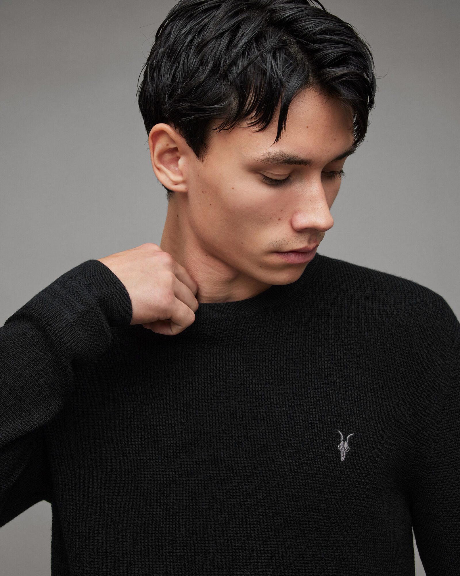 Ivar Merino Crew Jumper Black | ALLSAINTS