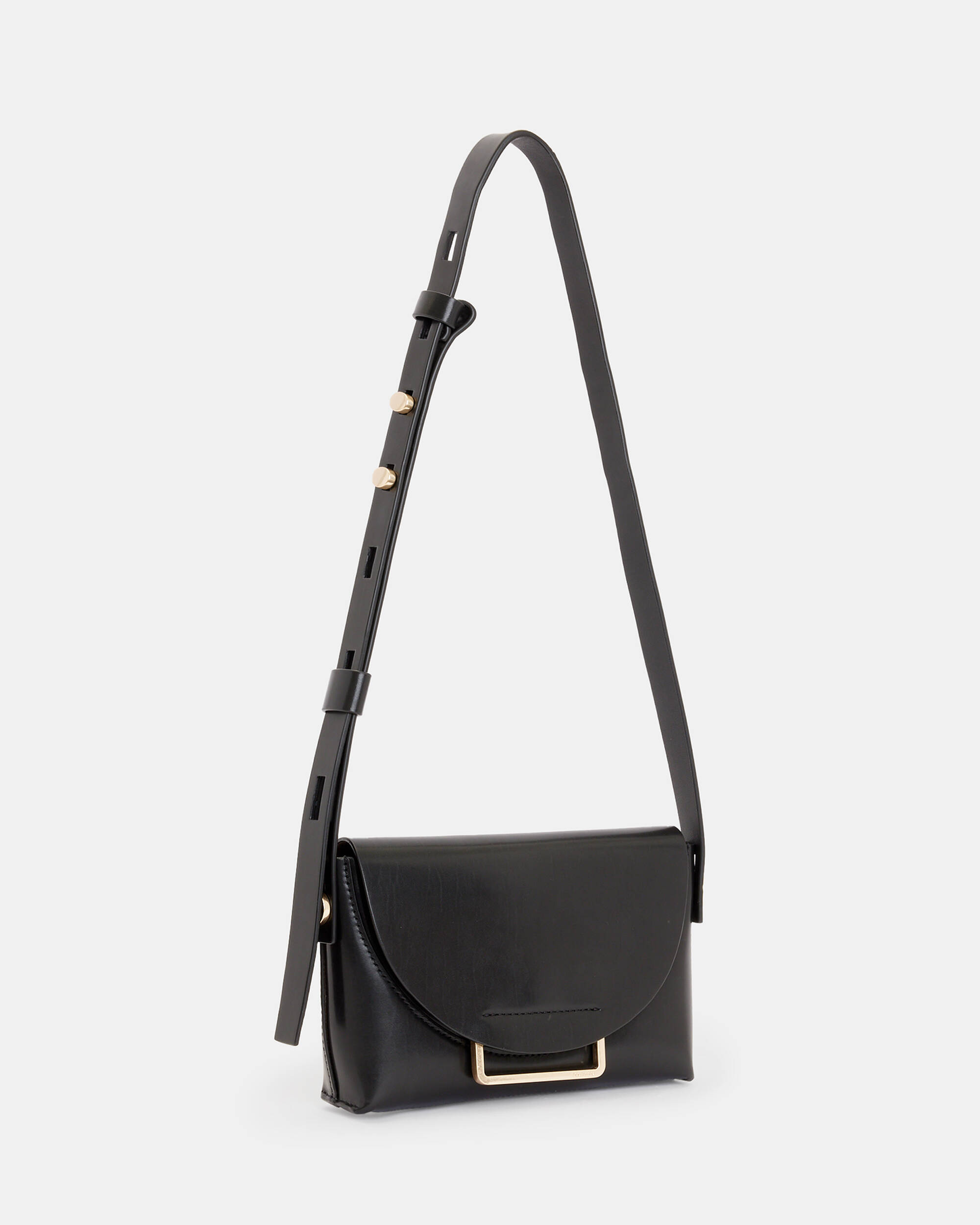 Francine Leather Crossbody Bag Black | ALLSAINTS Canada