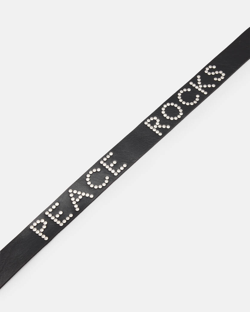 Peace Rocks Studded Leather Belt  large image number 7