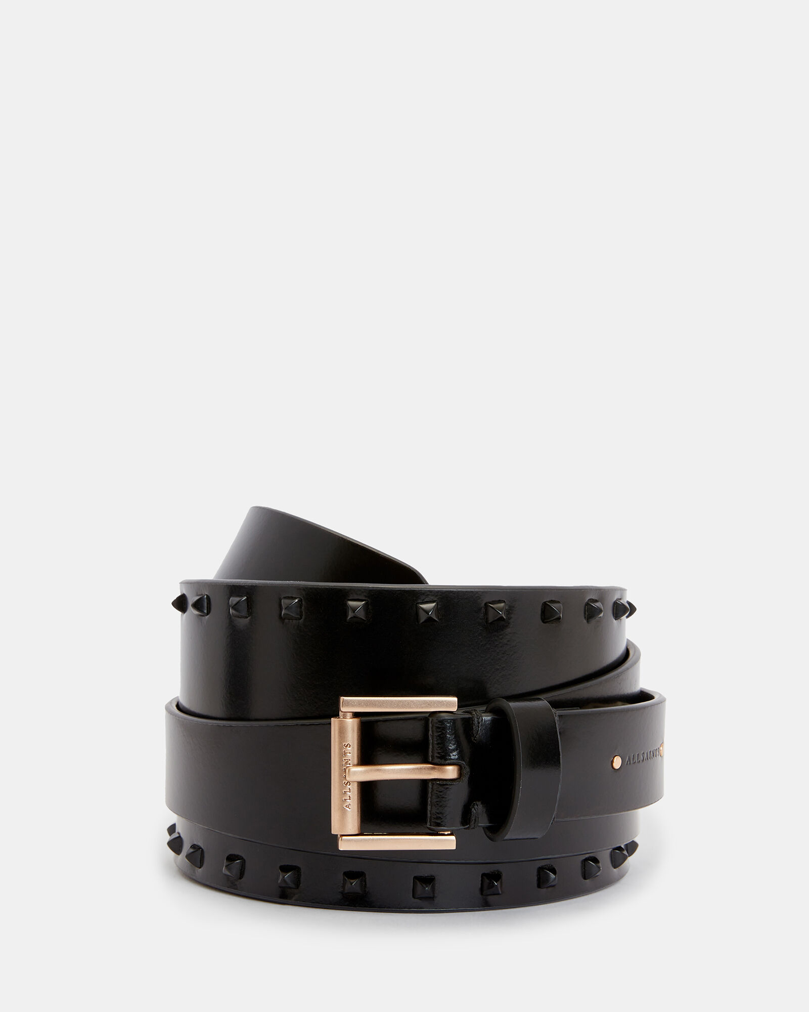 Maxie Leather Studded Alcor Waist Belt BLACK/MATTE BLACK | ALLSAINTS