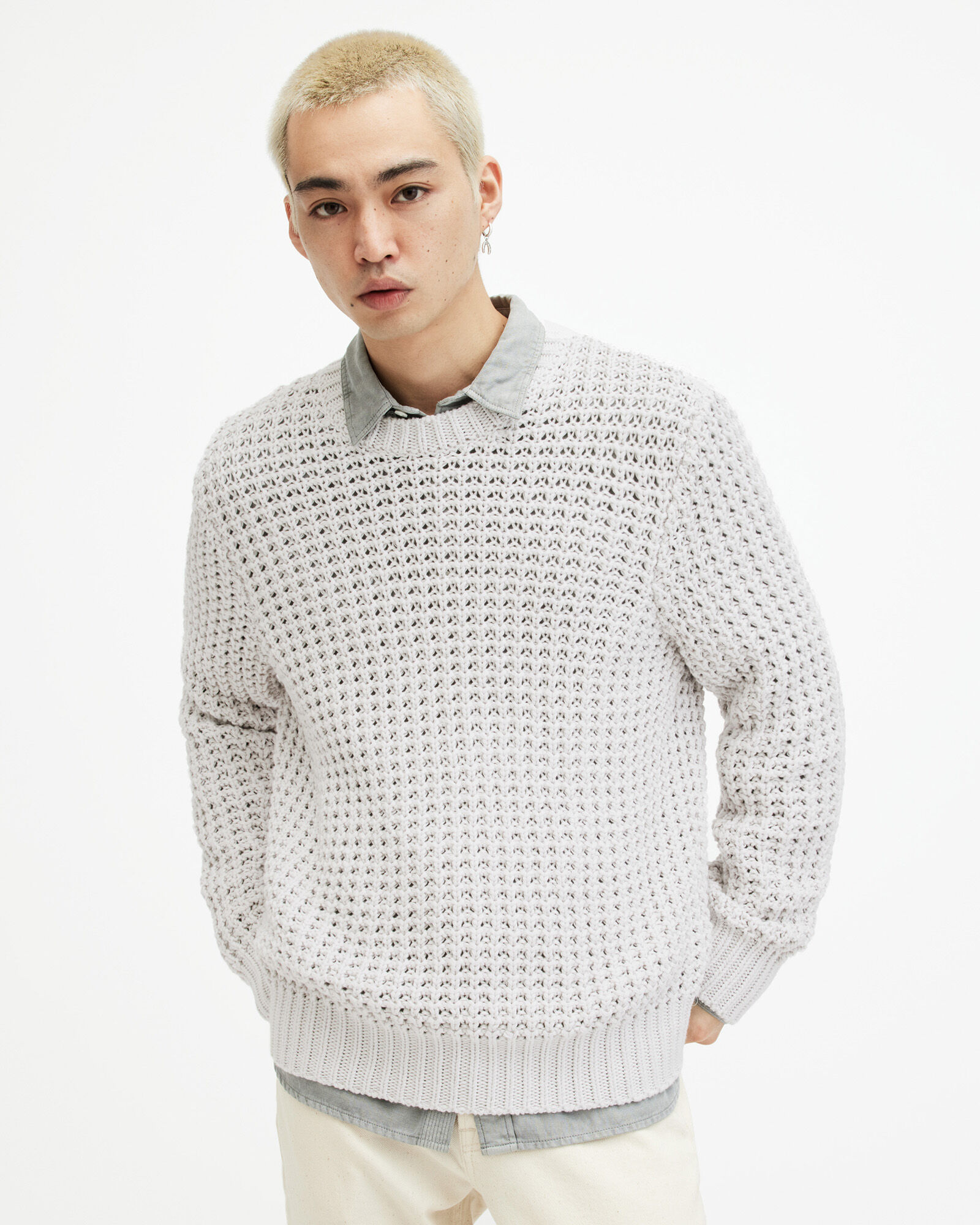 Illund Waffle Stitch Crew Neck Jumper