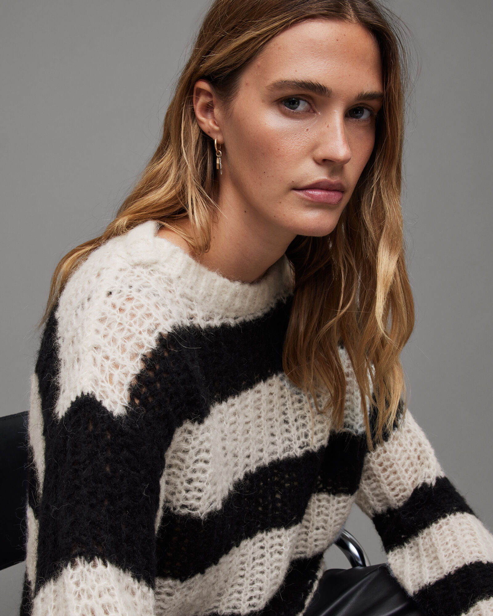 Britt Striped Chunky Loose Stitch Jumper