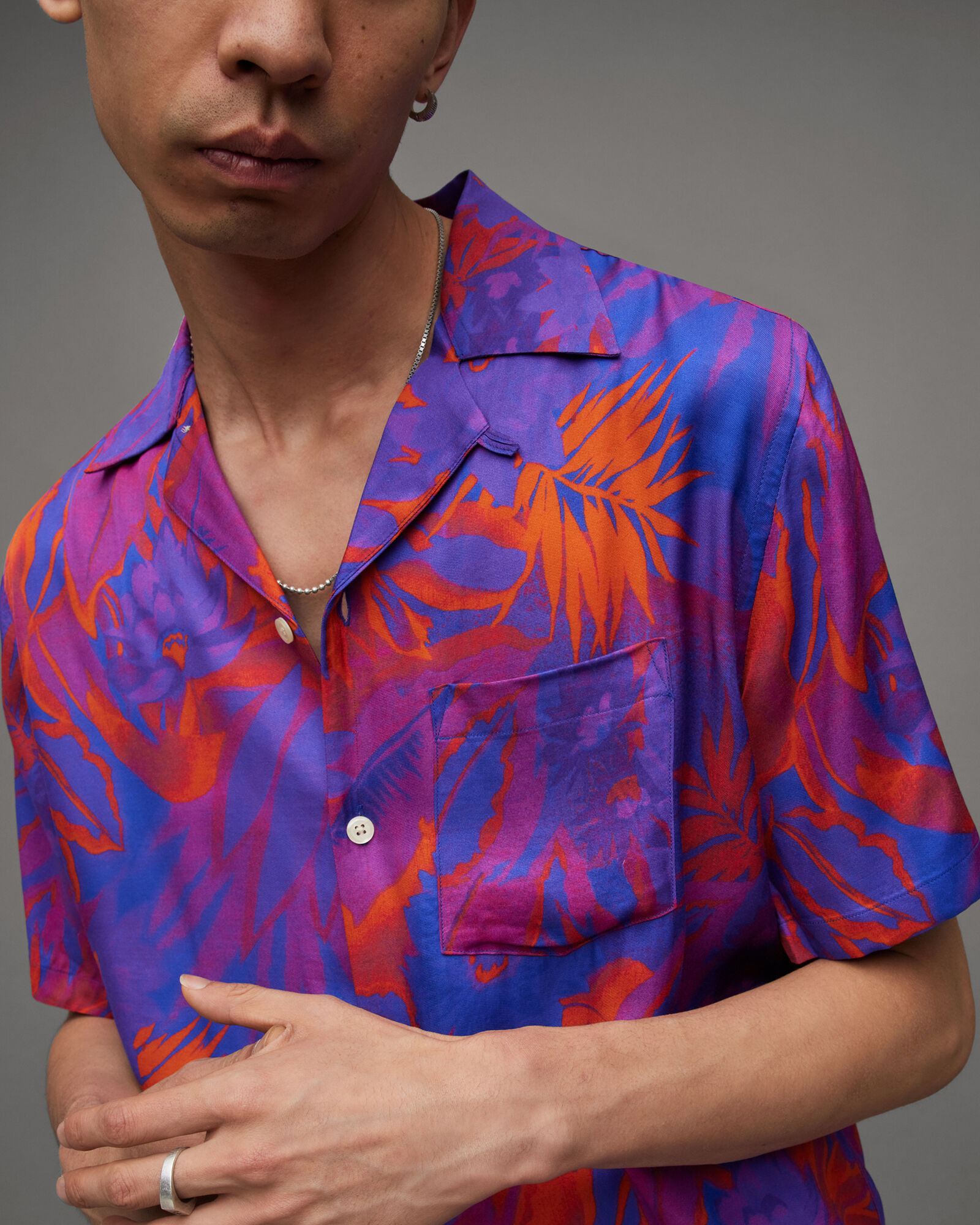 Gozo Tropical Print Relaxed Fit Shirt