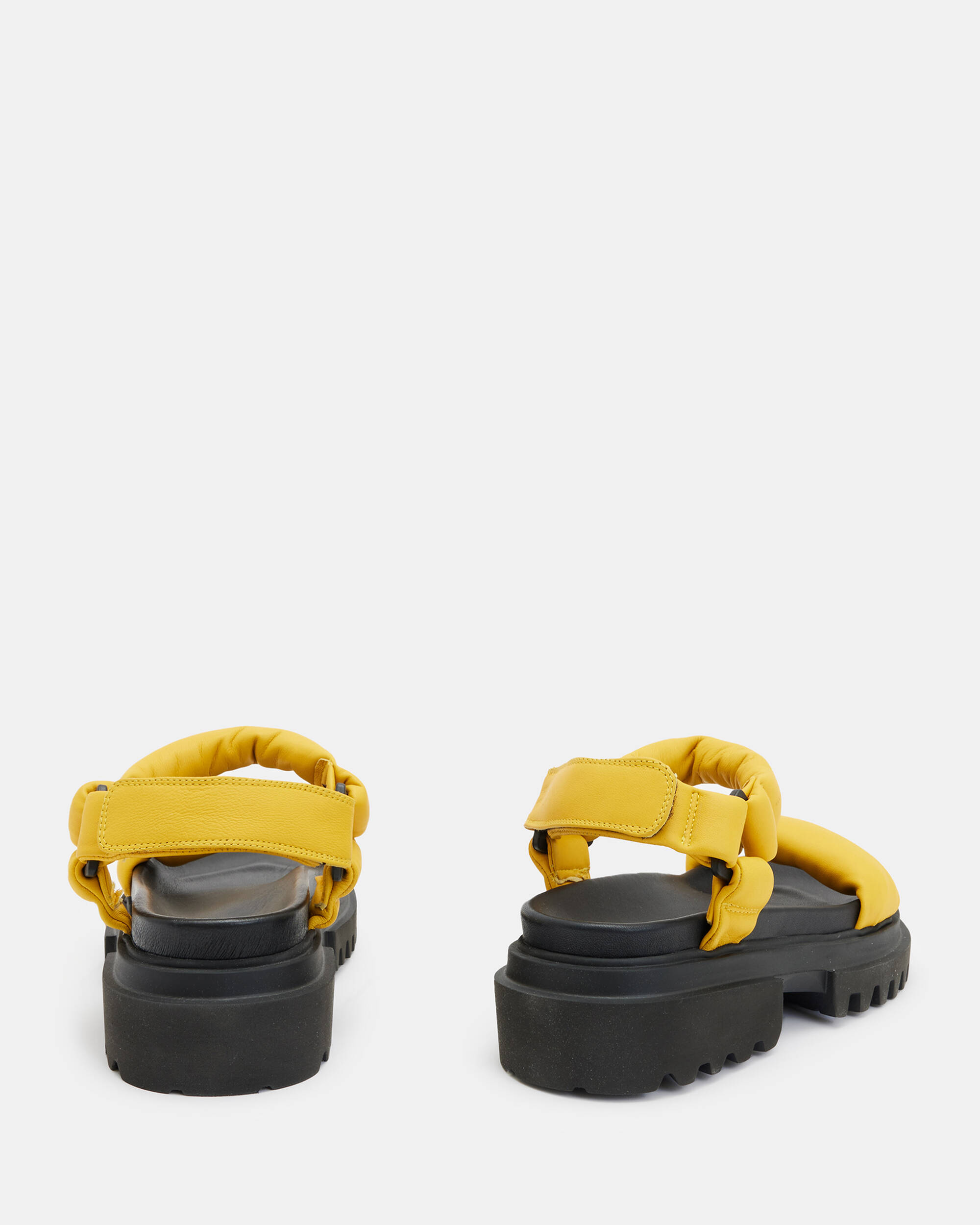 Helium Leather Sandals Yellow | ALLSAINTS