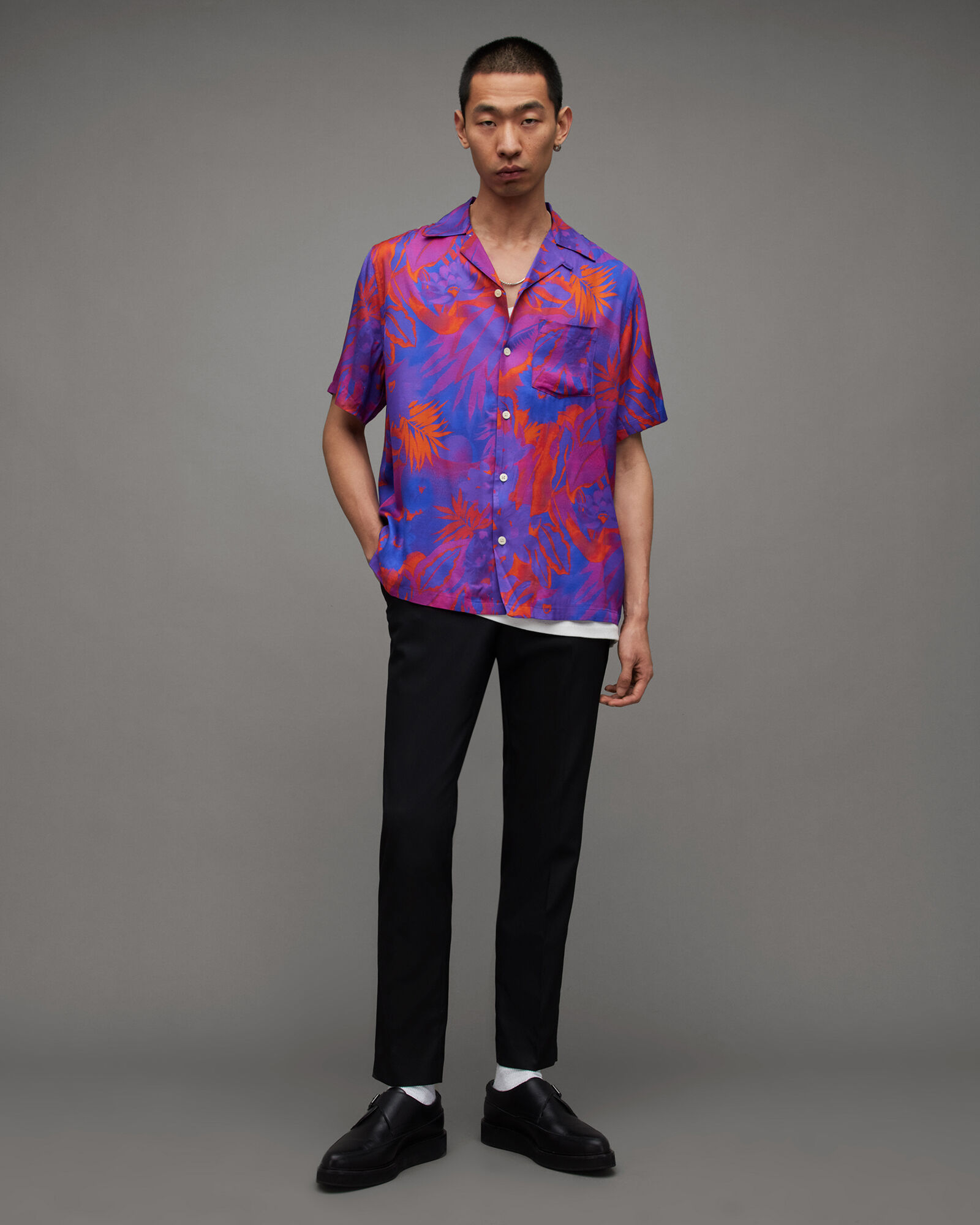 Gozo Tropical Print Relaxed Fit Shirt