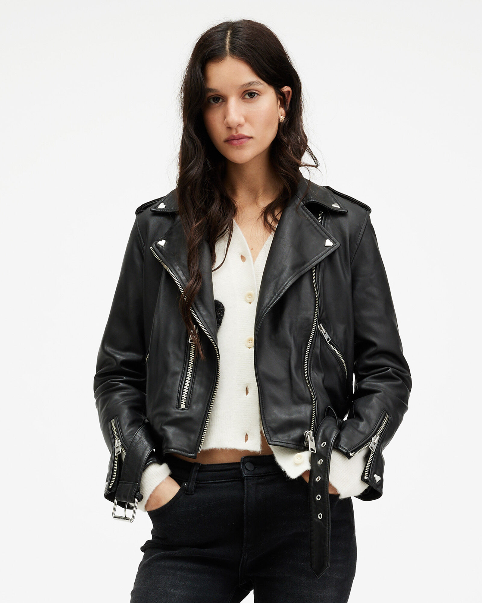 Women's Balfern Biker Jacket in Leather & Suede | ALLSAINTS