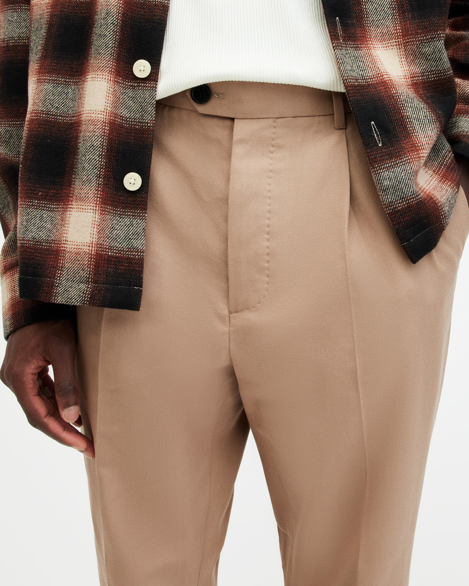 Plus Size Plaid Check Slim Cropped Pants | boohooMAN USA
