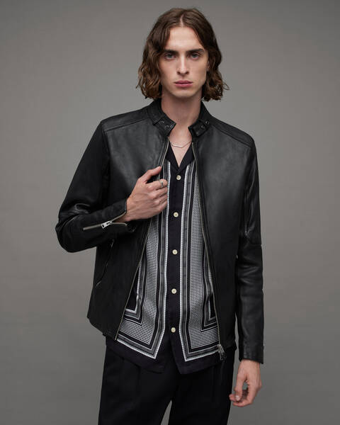 Louis Vuitton XXL Zipper Leather Coat BLACK. Size 38