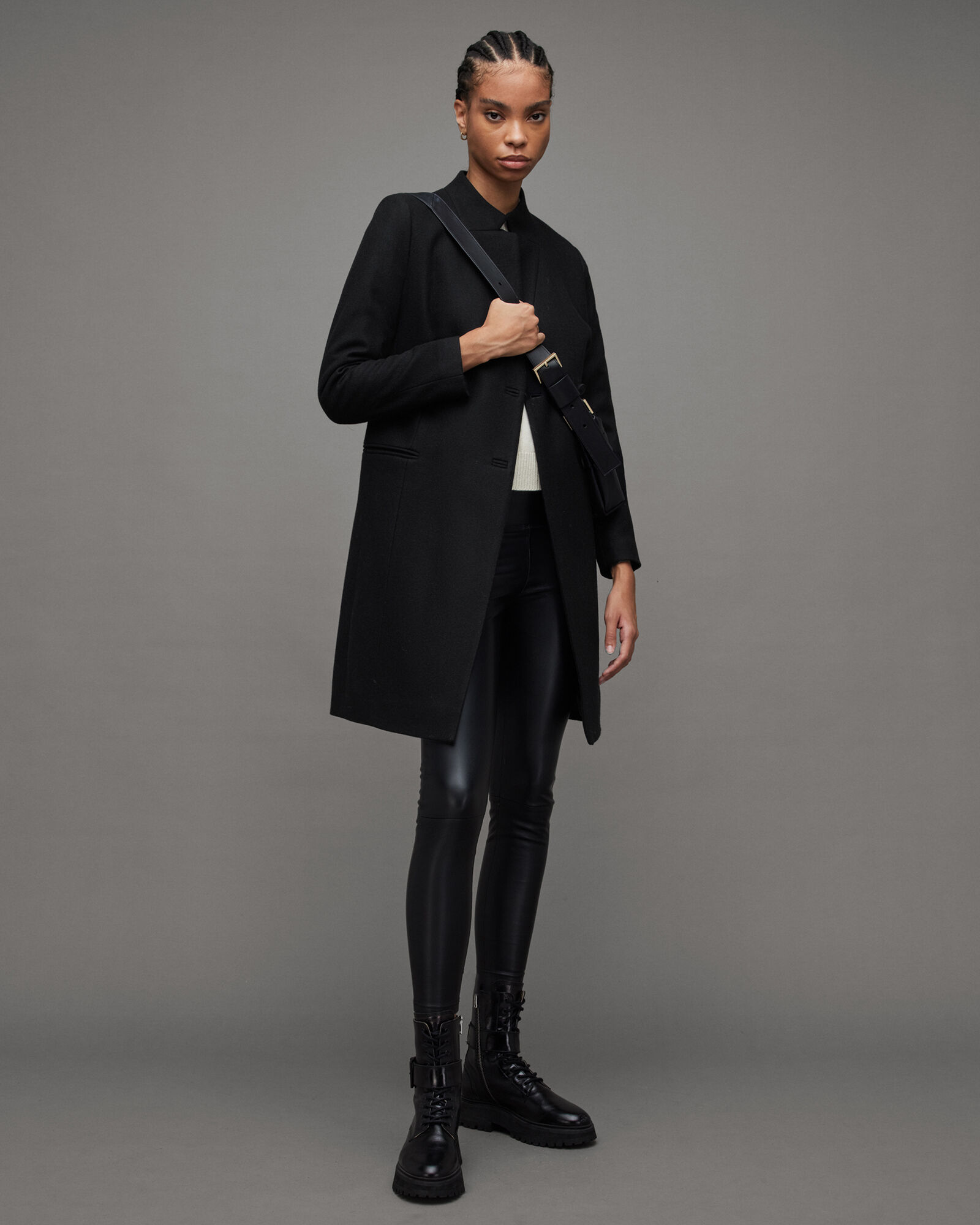 Sidney Wool Cashmere Blend Tailored Coat