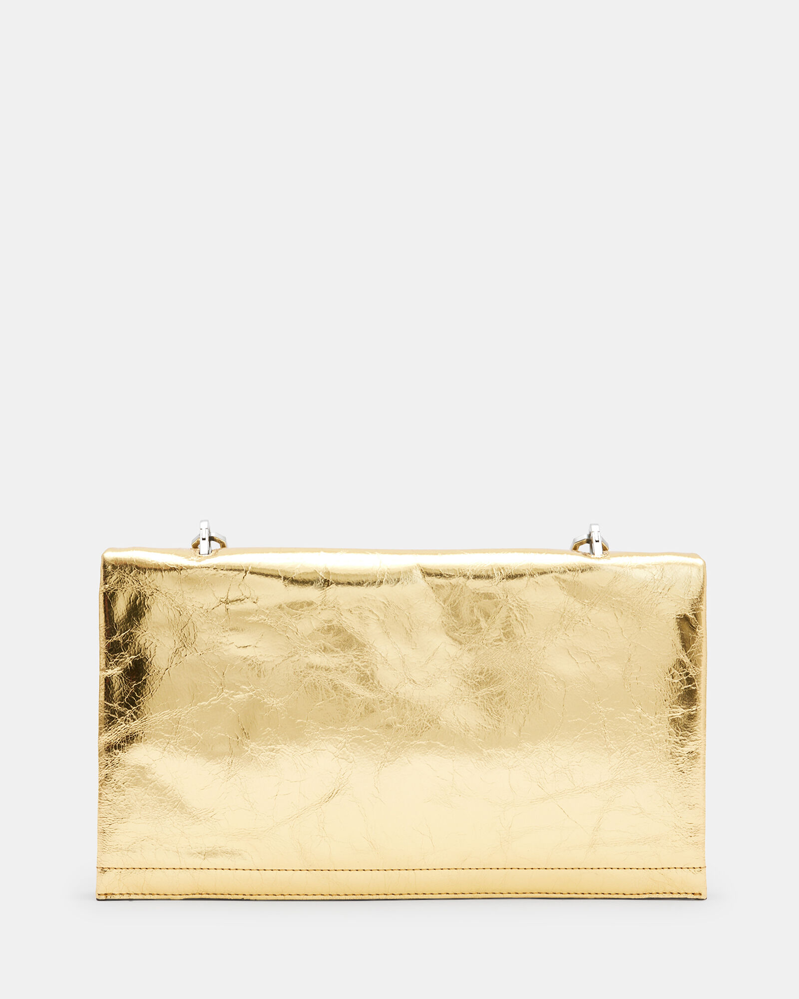 Akira Leather Removable Chain Clutch Bag Gold | ALLSAINTS