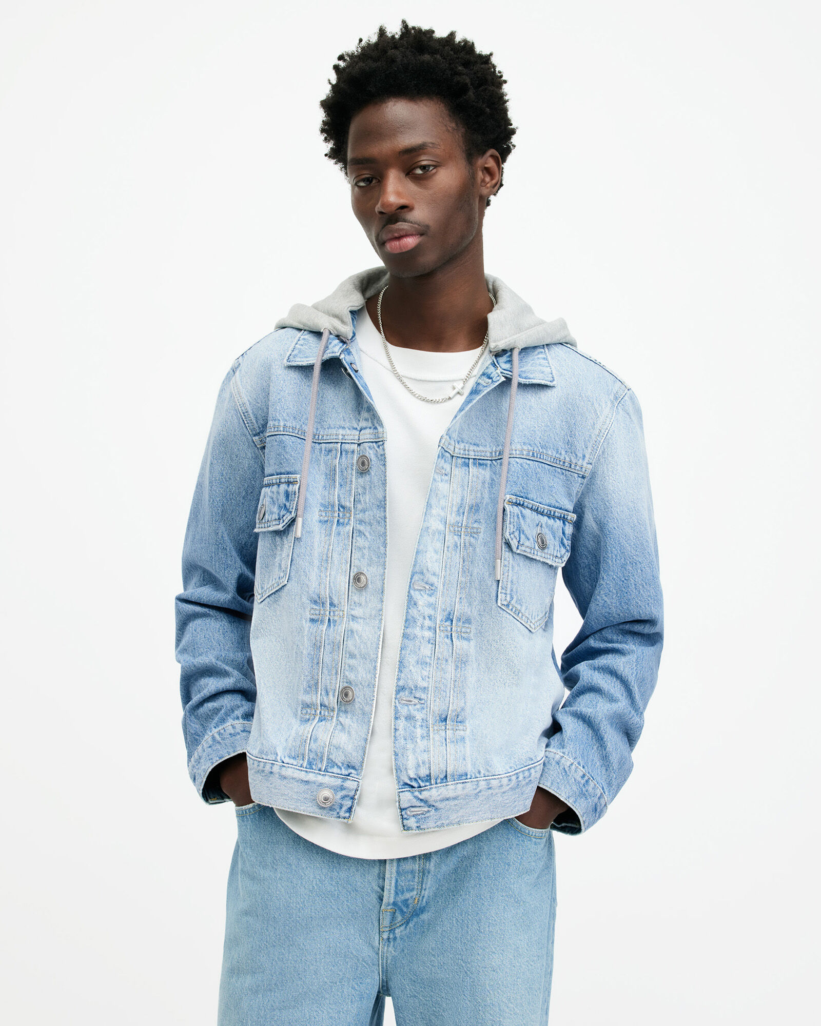 Spirit Denim Trucker Jacket Indigo Blue | ALLSAINTS