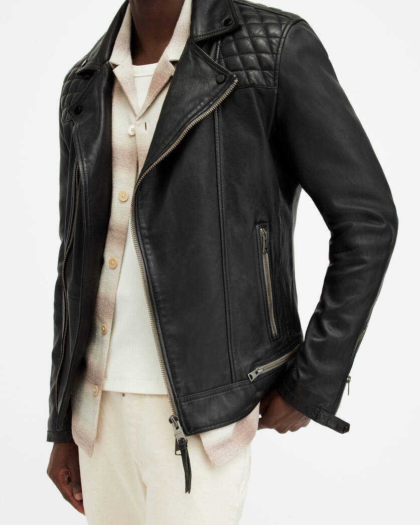 Conroy Textured Leather Biker Jacket  large image number 5