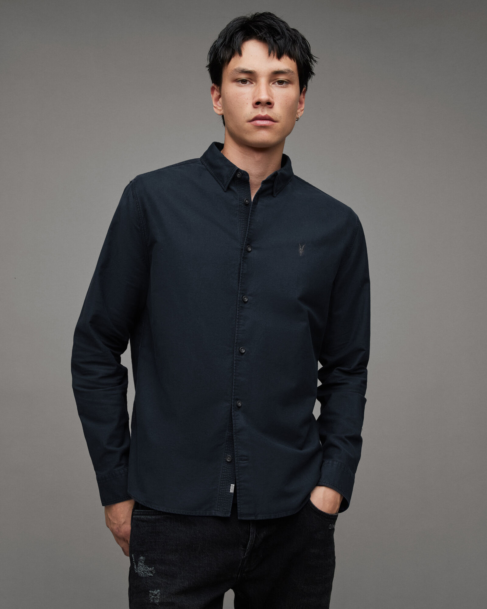 Hermosa Ramskull Relaxed Fit Shirt INK NAVY | ALLSAINTS