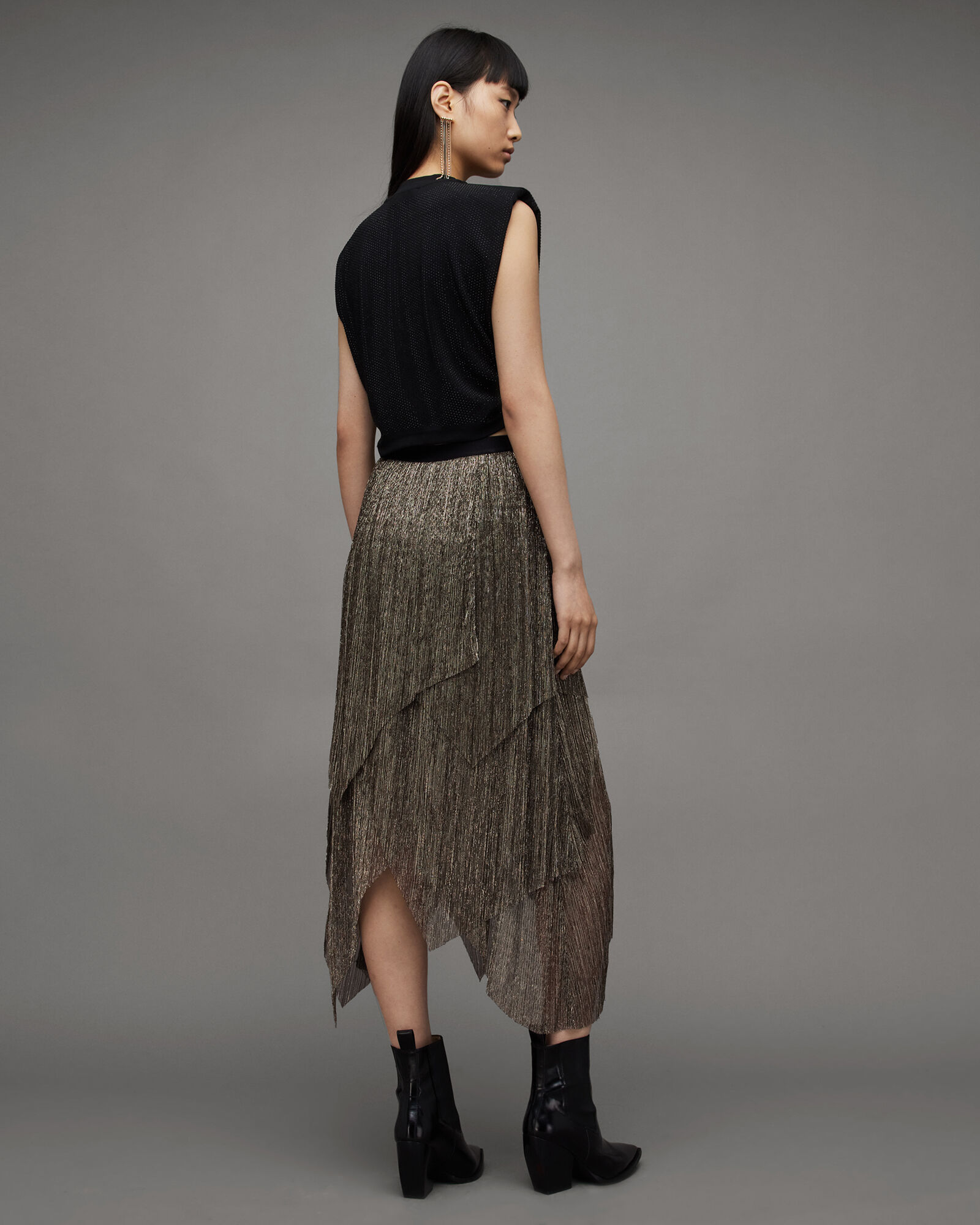 Veena Tulle Layered Midi Skirt