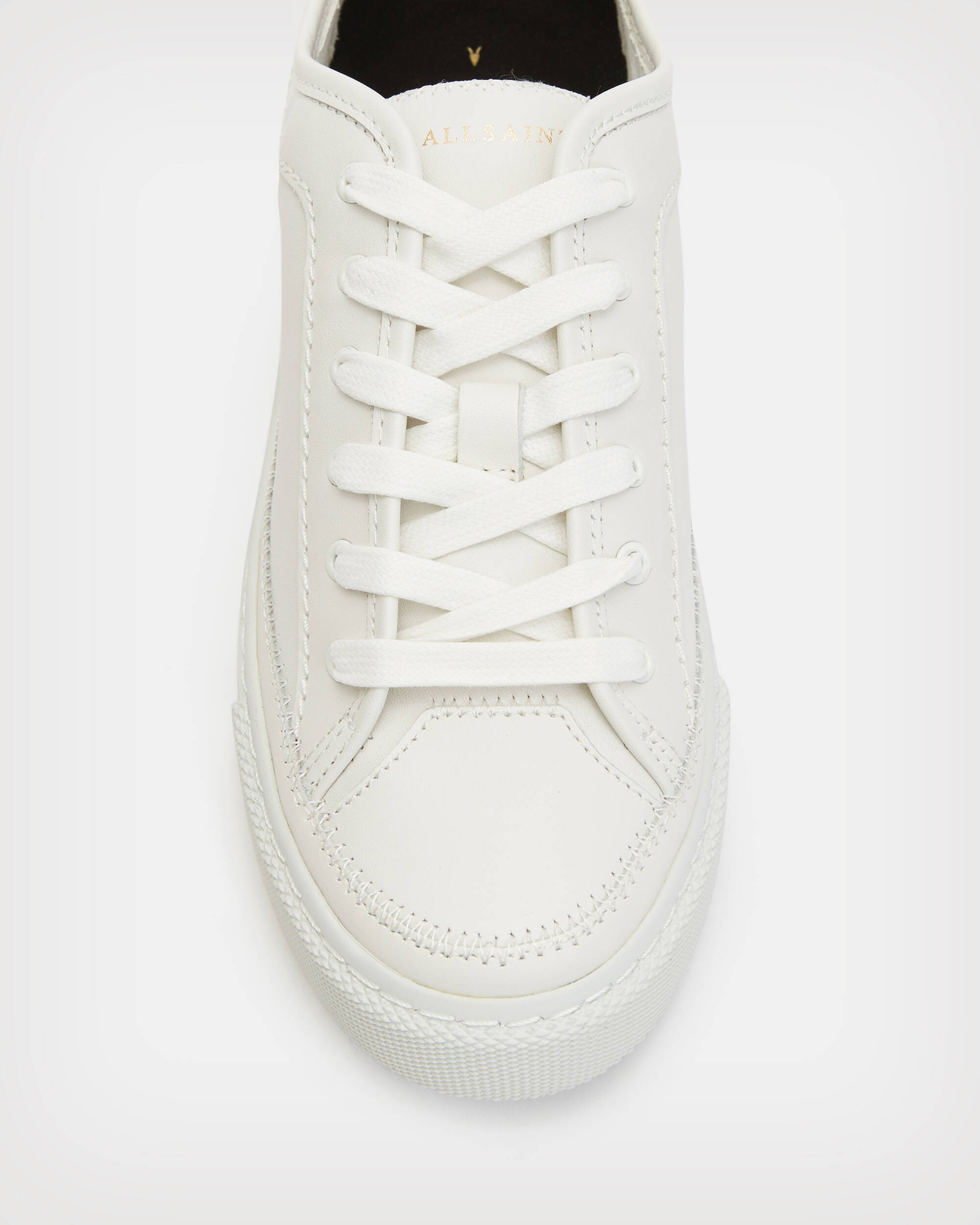 Milla Leather Low Top Trainers Chalk White | ALLSAINTS
