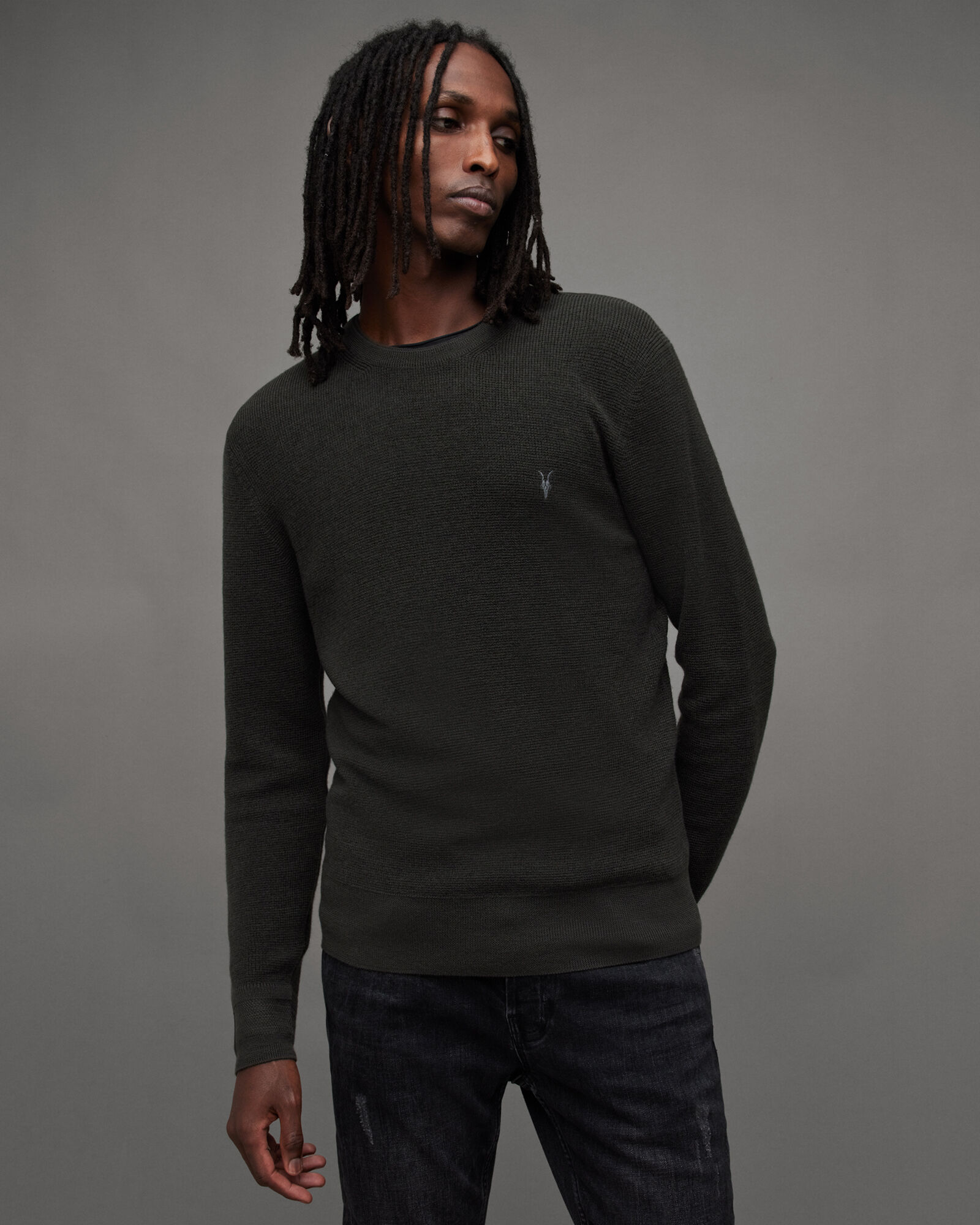 Ivar Merino Ramskull Crew Waffle Jumper