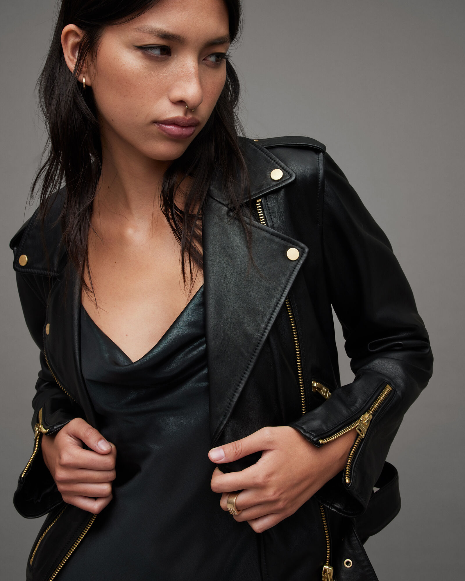 Women's Balfern Biker Jacket in Leather & Suede | ALLSAINTS