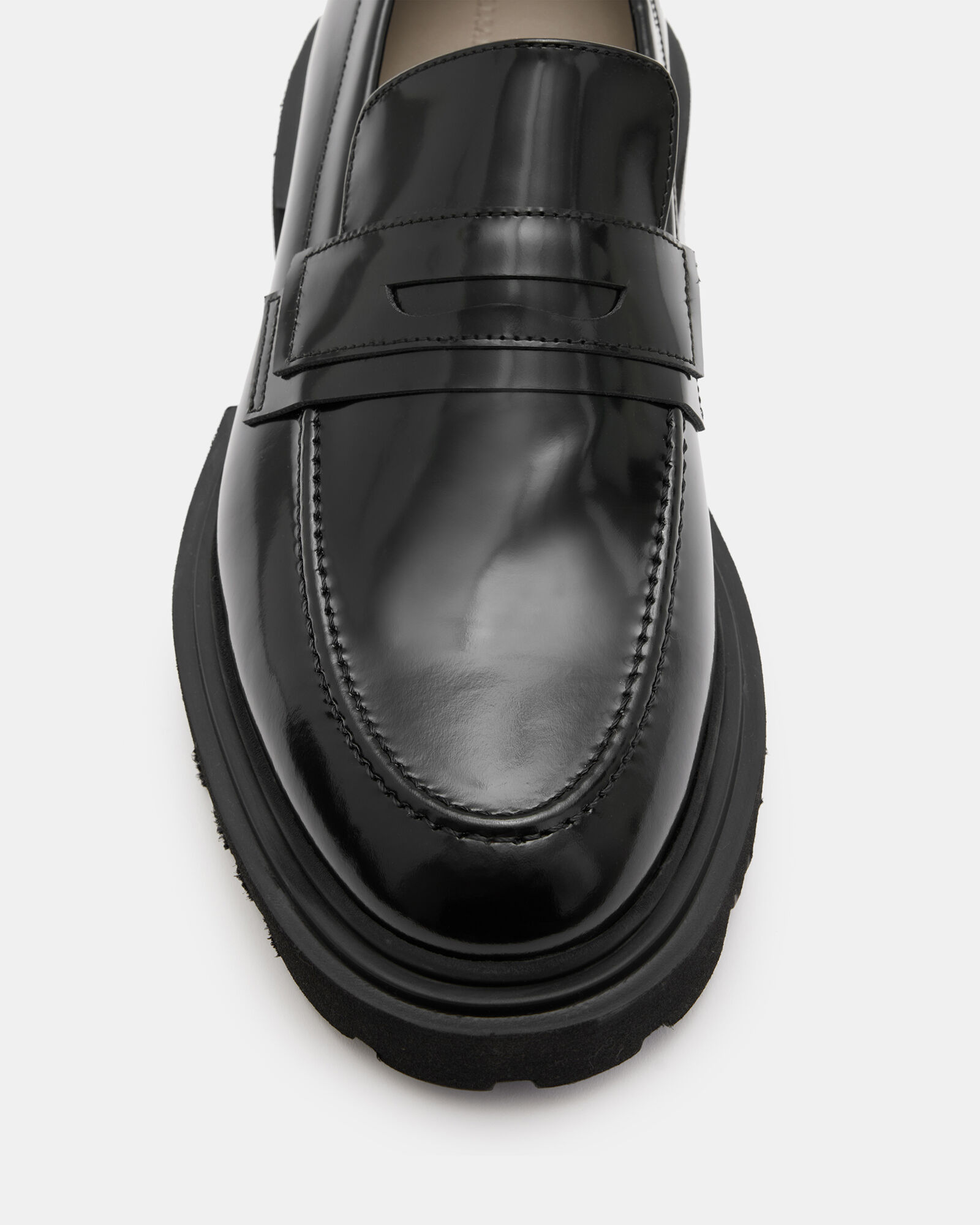 Vinni Chunky Leather Loafer Shoes Black | ALLSAINTS