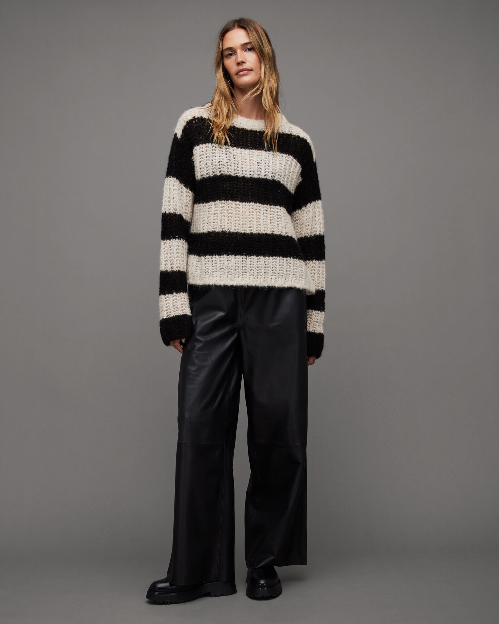 Britt Striped Chunky Loose Stitch Jumper