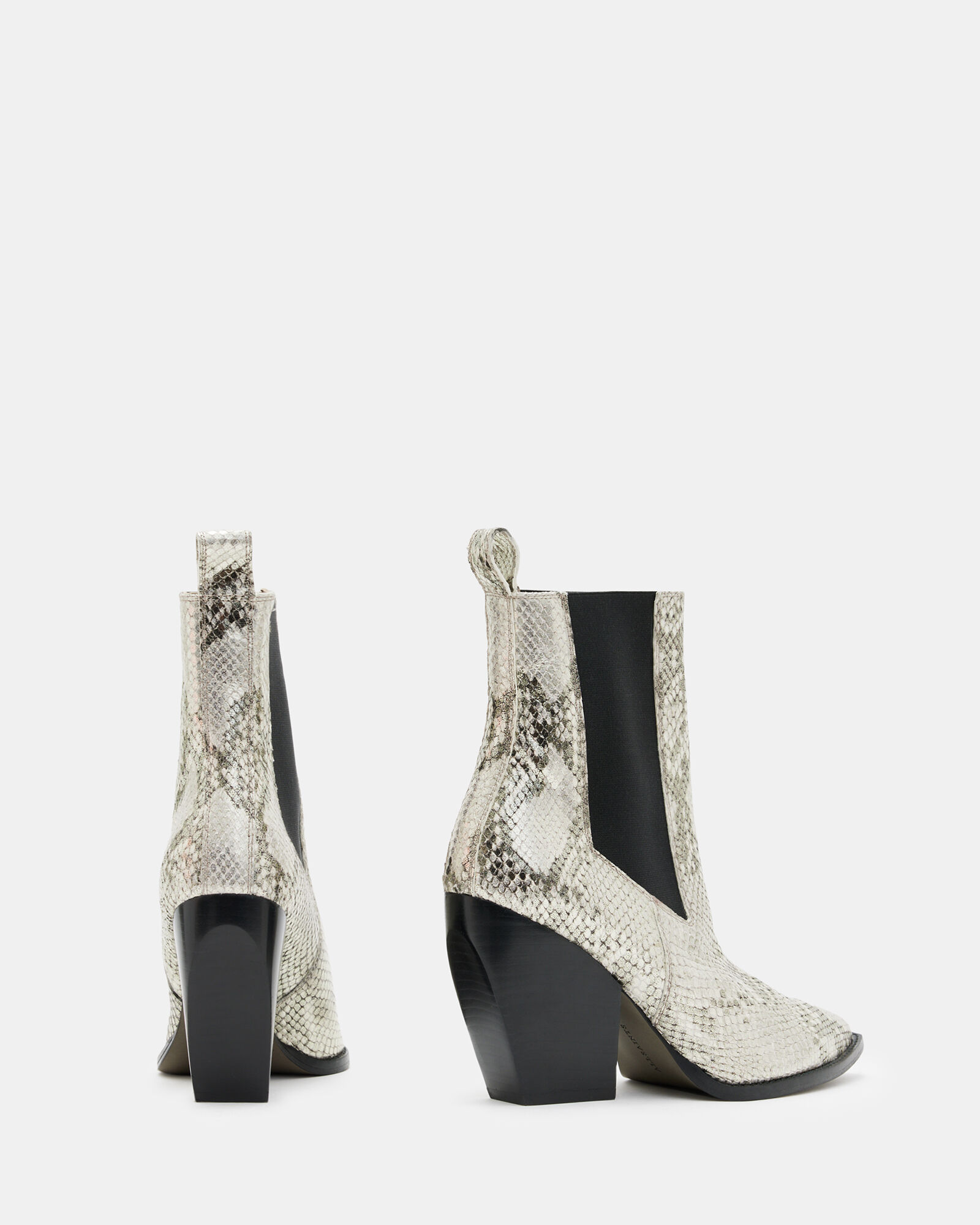 Ria Pointed Snake Leather Boots
