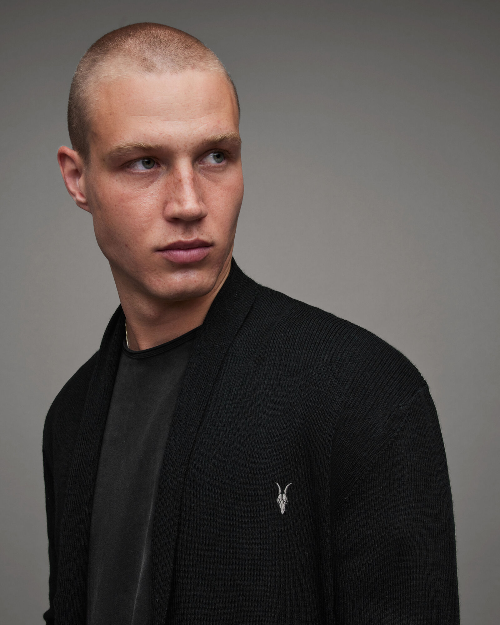 Mode Merino Open Cardigan Black | ALLSAINTS Canada