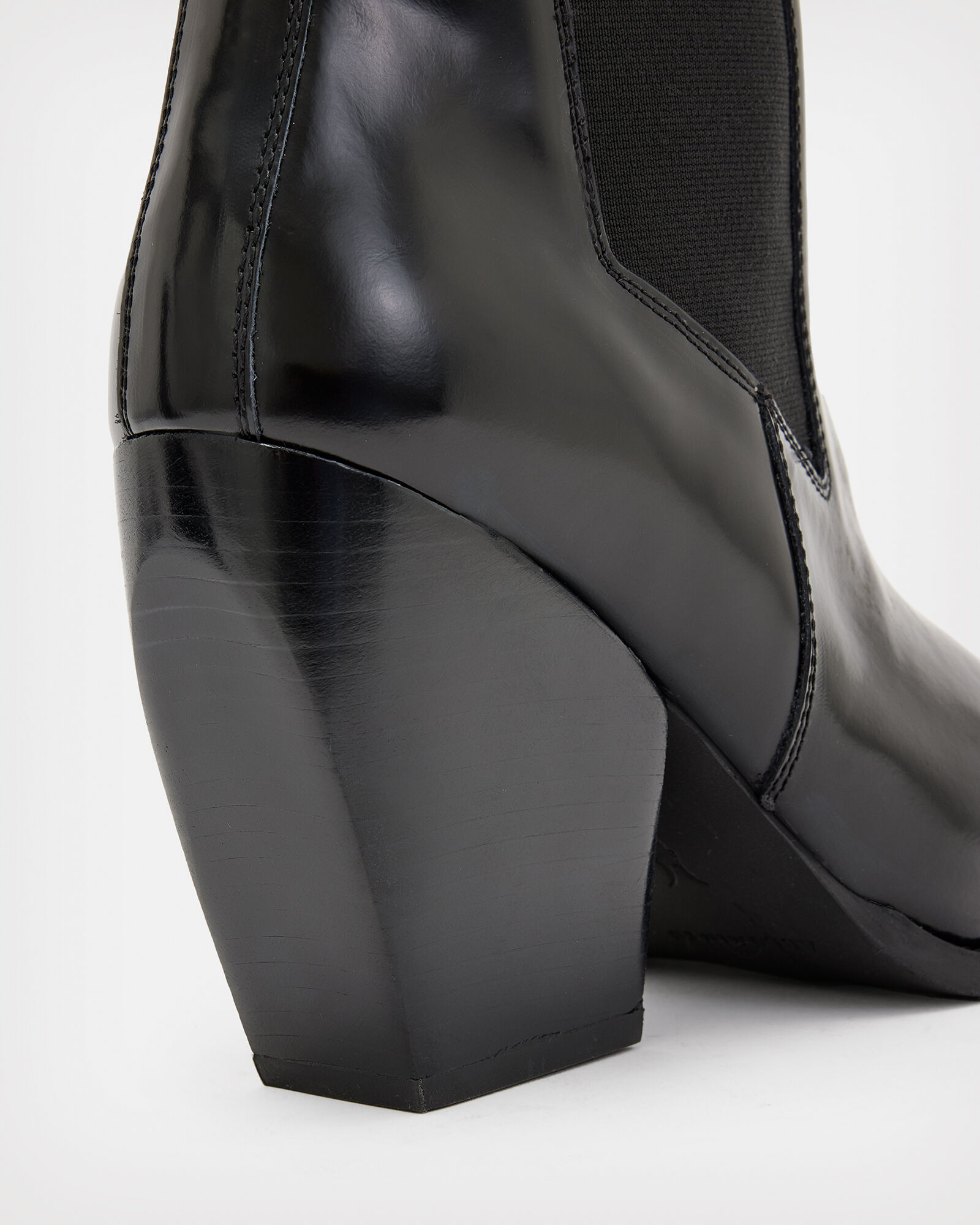 Ria Pointed Leather Heeled Boots Black | ALLSAINTS Canada