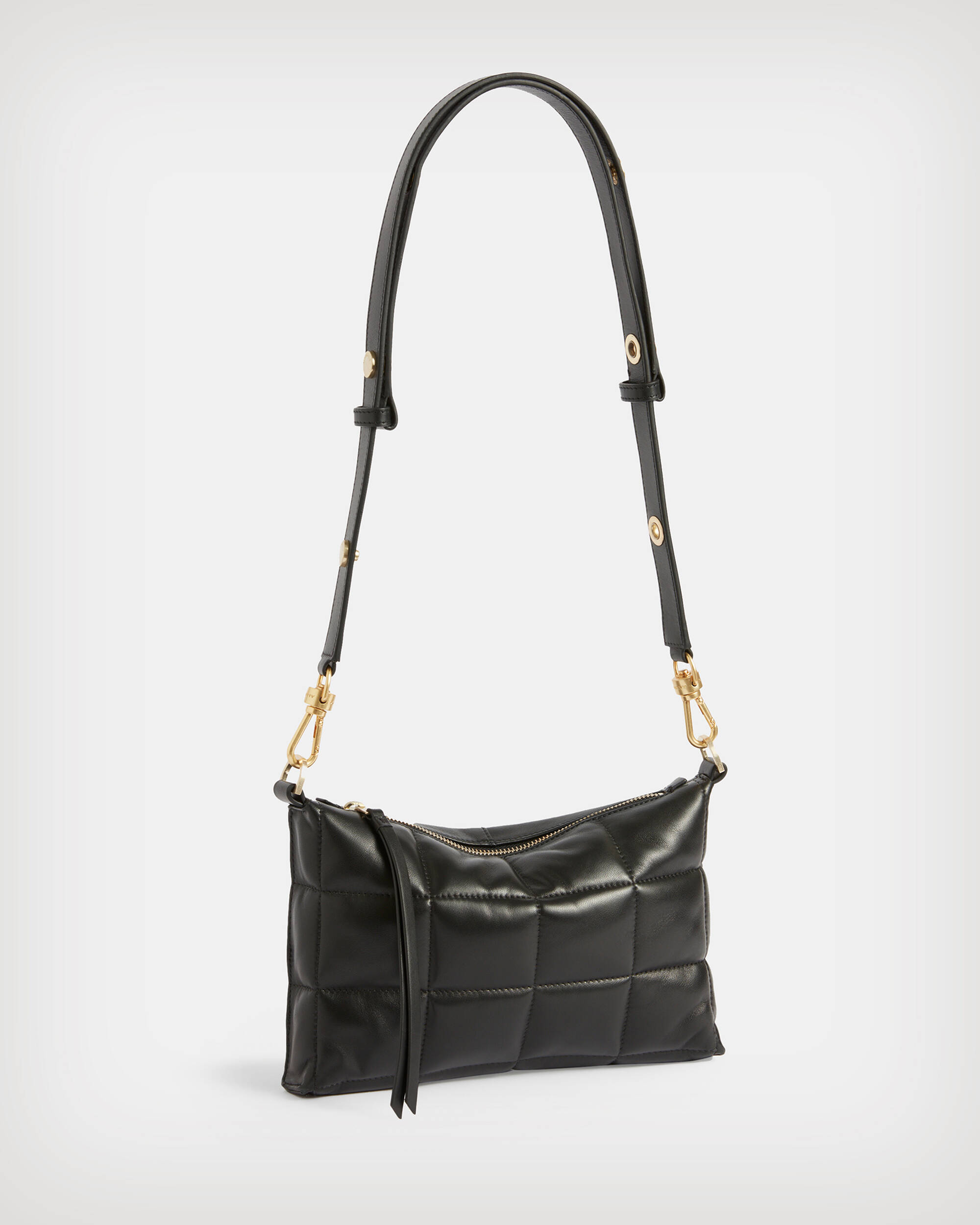 Eve Leather Quilted Crossbody Bag Black | ALLSAINTS