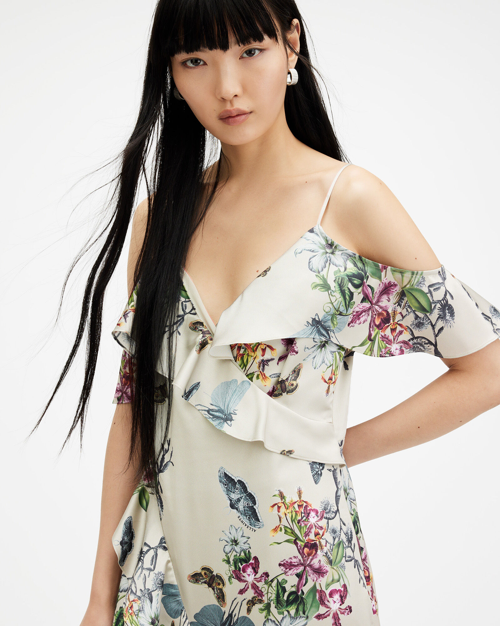 Orion V-Neck Floral Print Midi Dress