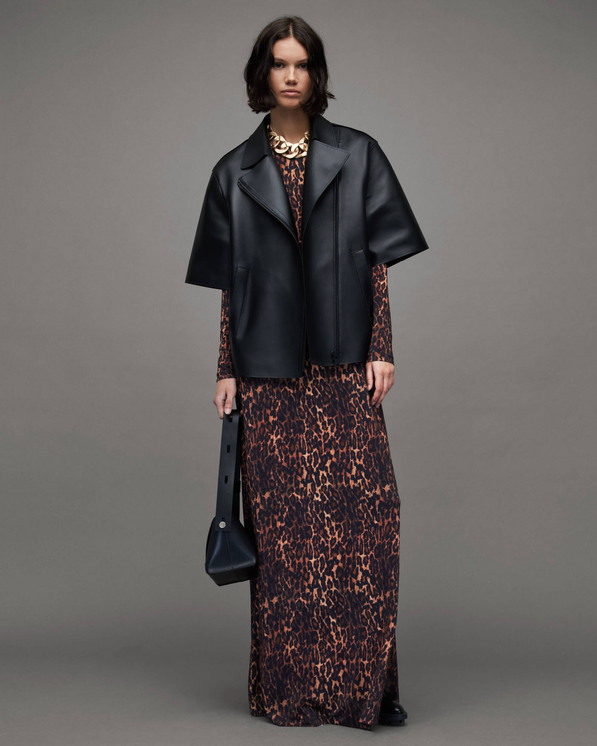 Katlyn Anita Leopard Print Maxi Dress NATURAL BROWN | ALLSAINTS
