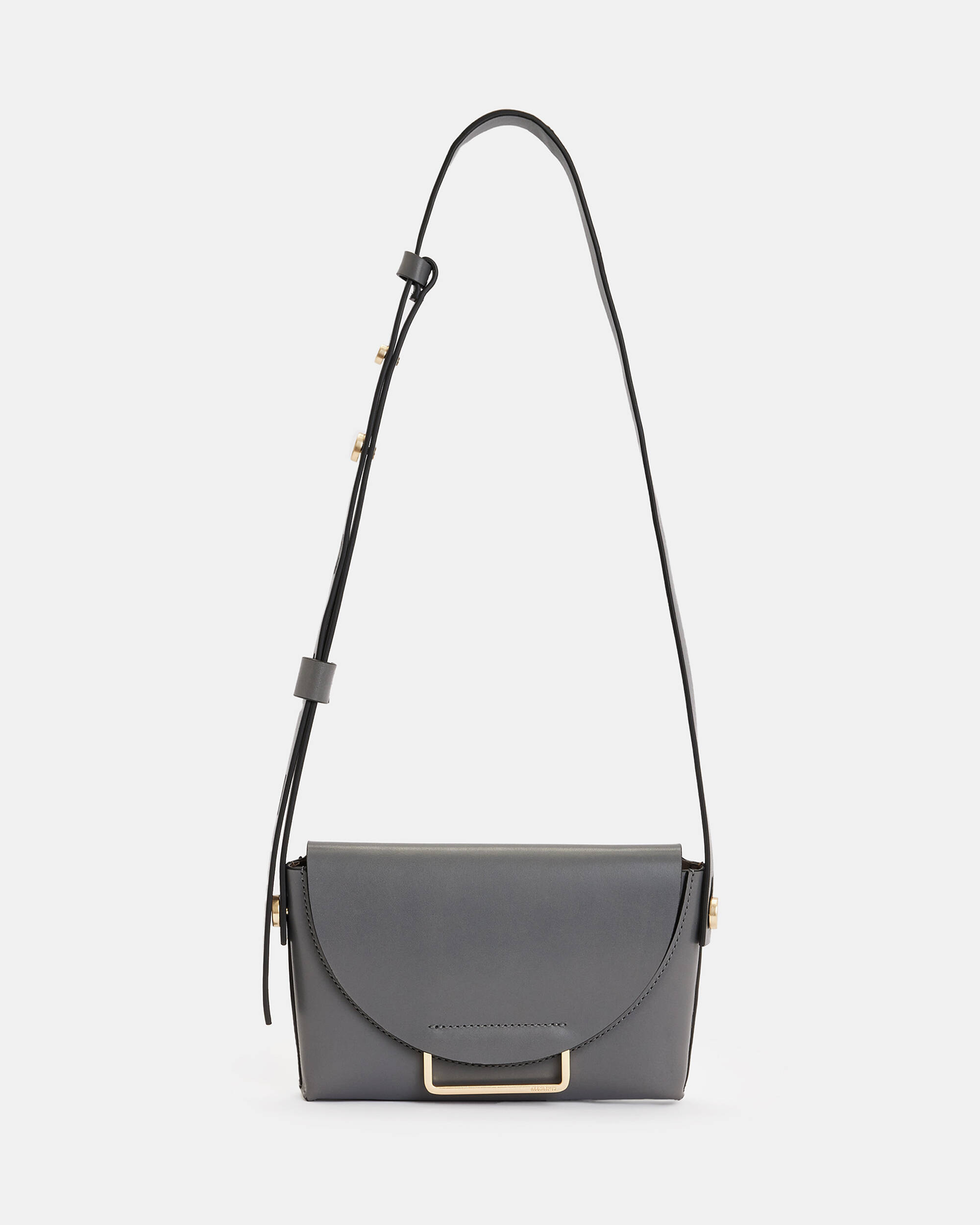 Francine Leather Crossbody Bag Slate Grey | ALLSAINTS