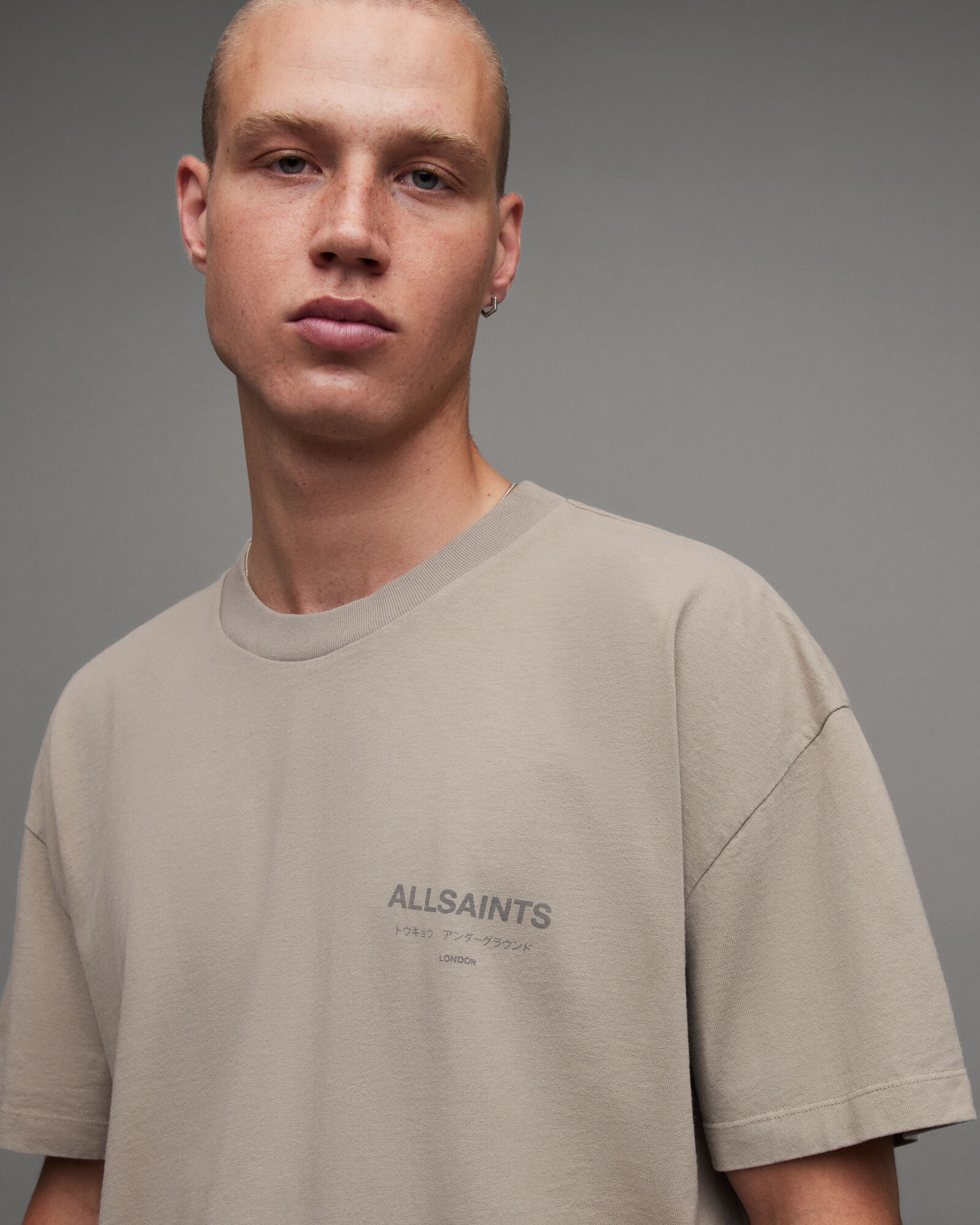Underground Oversized Crew Neck T-Shirt STONE TAUPE | ALLSAINTS Canada